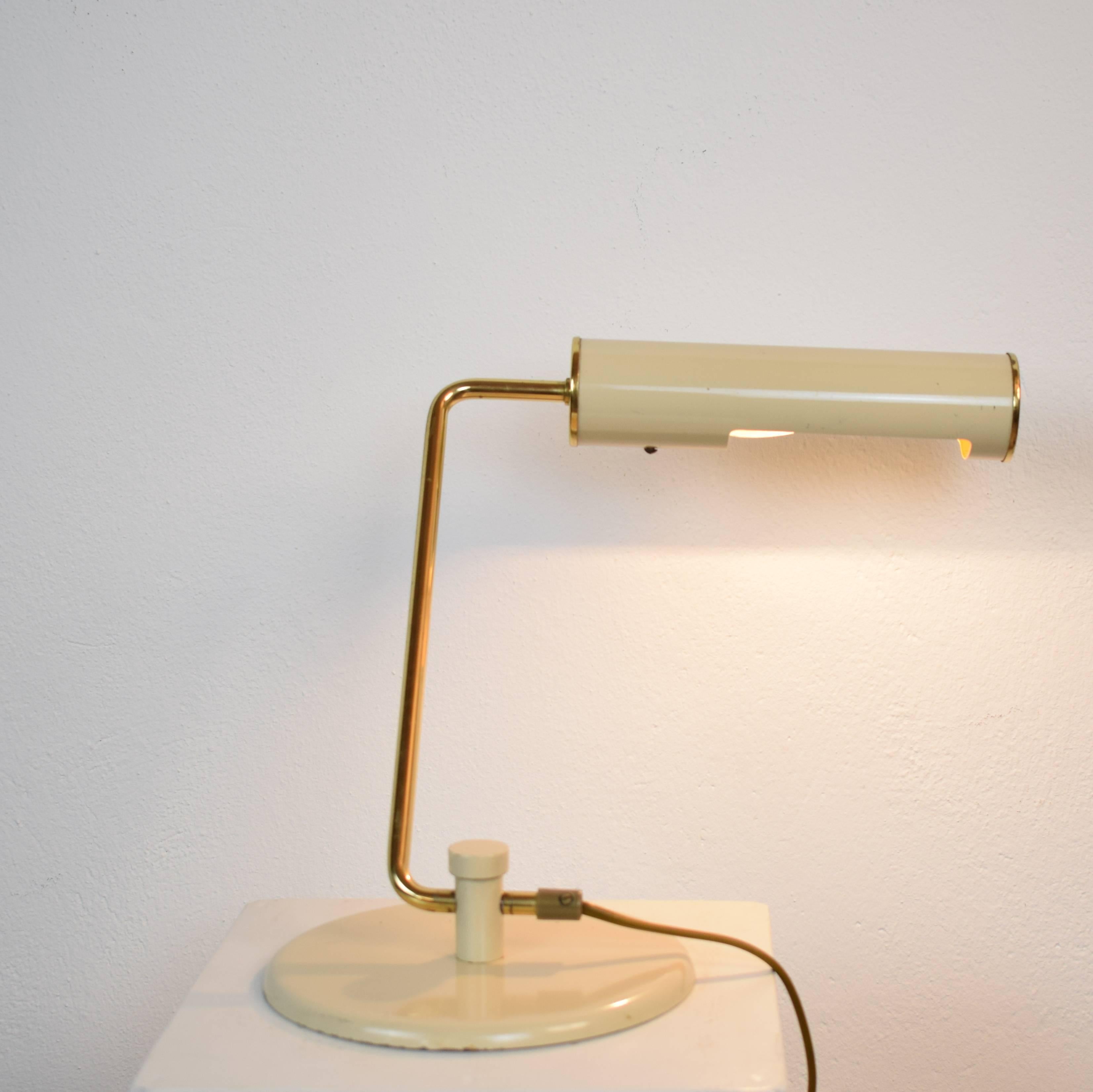 Mid-Century Modern Midcentury Metal and Brass Table Lamp, 1970s