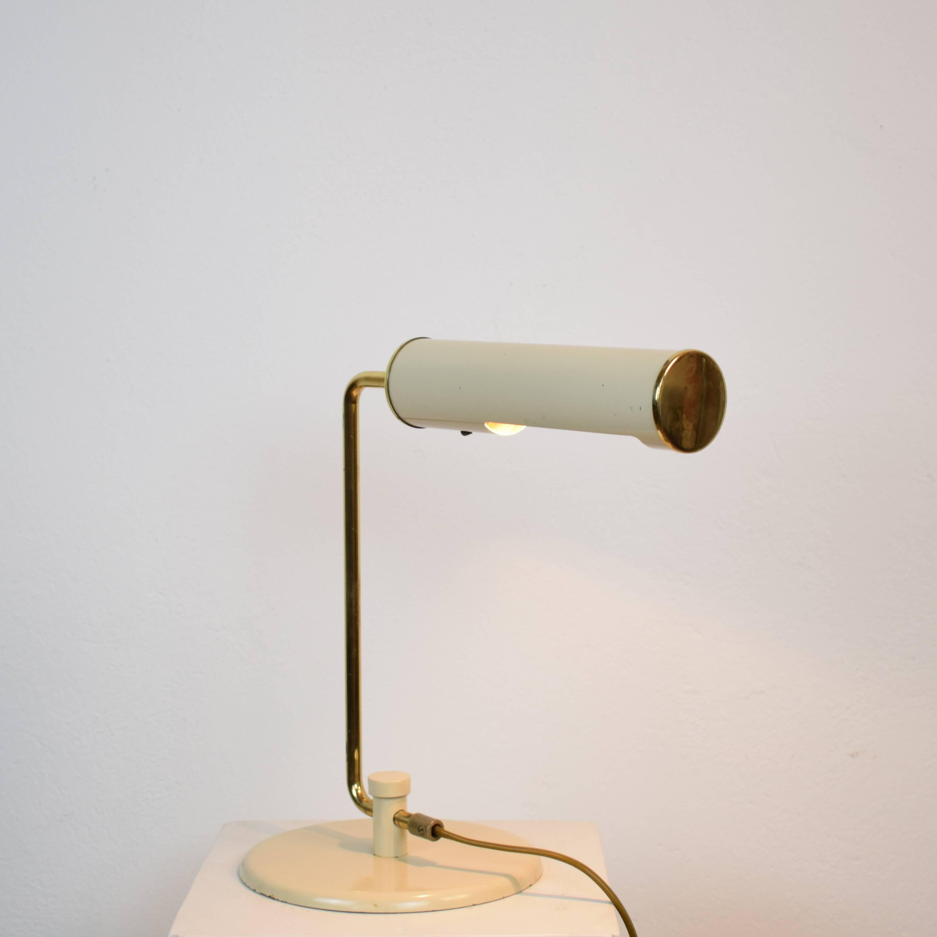 Italian Midcentury Metal and Brass Table Lamp, 1970s