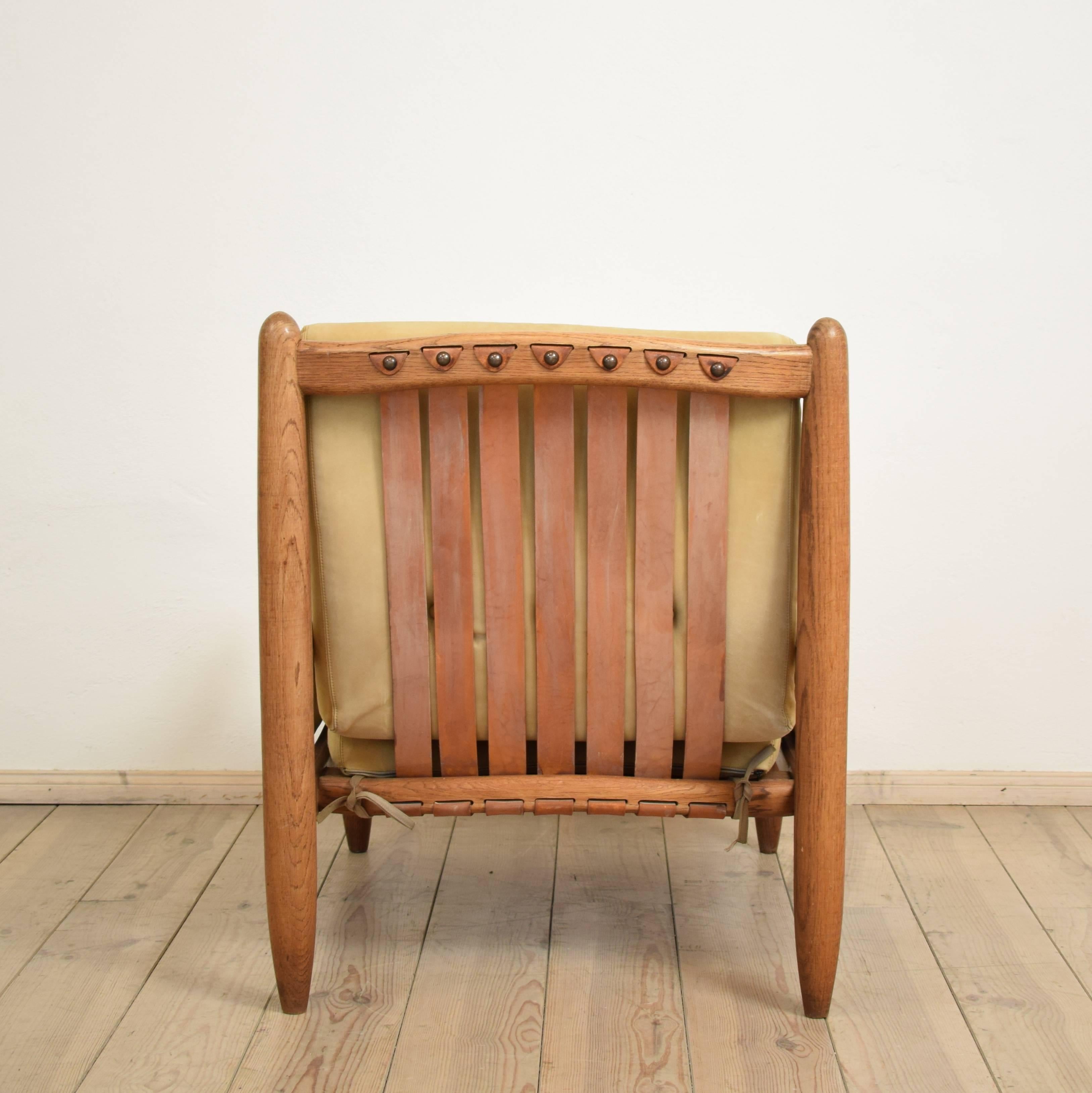 Leather 1970 Armchair in the Style of Sergio Rodrigues