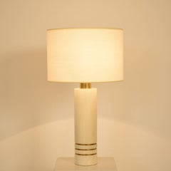 Midcentury Marble and Brass Table Lamp, 1970s
