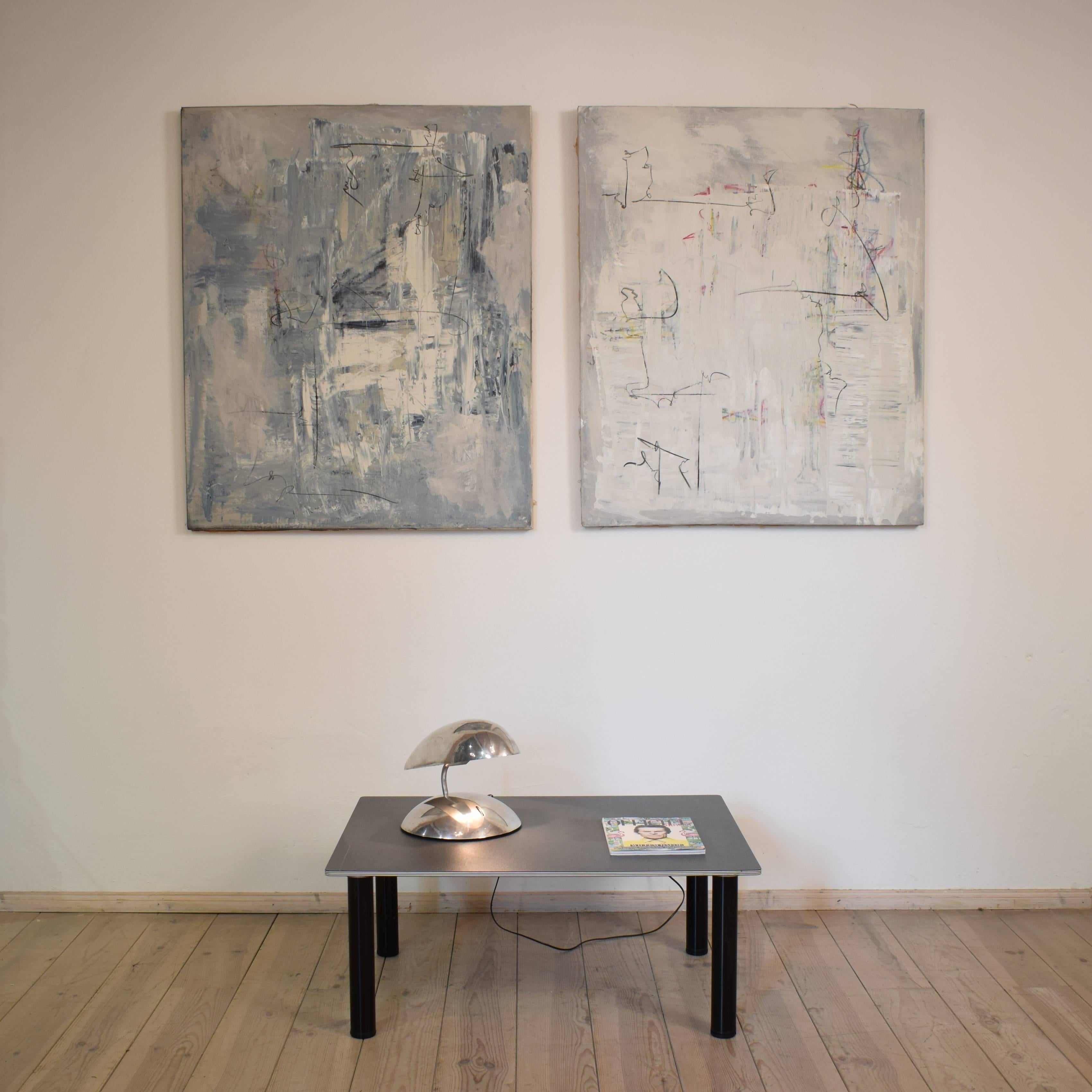 Mesa de centro postmoderna Memphis Group de los años 80 en negro y gris en Bueno estado para la venta en Berlin, DE