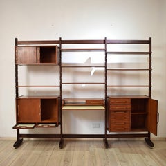Midcentury Rosewood Shelfing System for Bernini Probably by Frattini