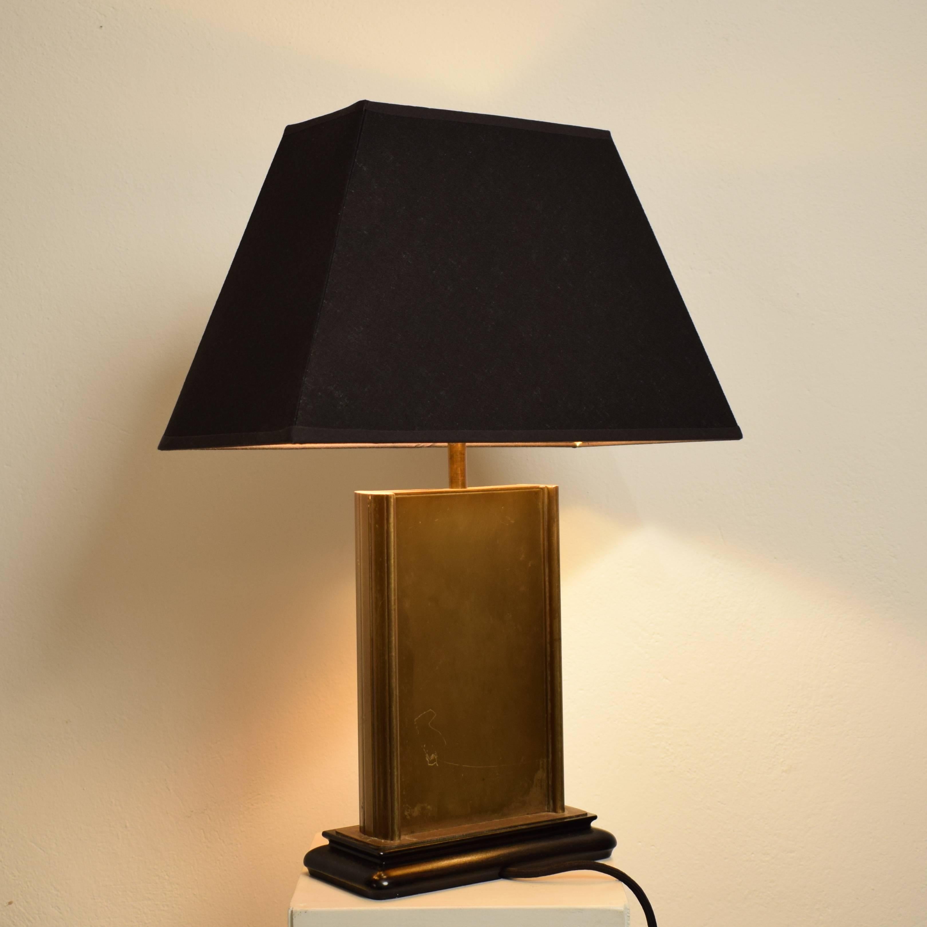 Mid-Century Modern Mid Century French Etched Brass Table Lamp