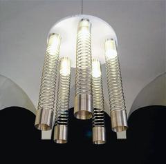 Angelo Mangiarotti 1970s Rare Chandelier for Candle 'Spirals'