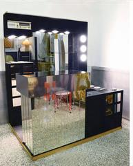 Italian 1960s Bar Furniture with Fridge, Radio and Two Stools