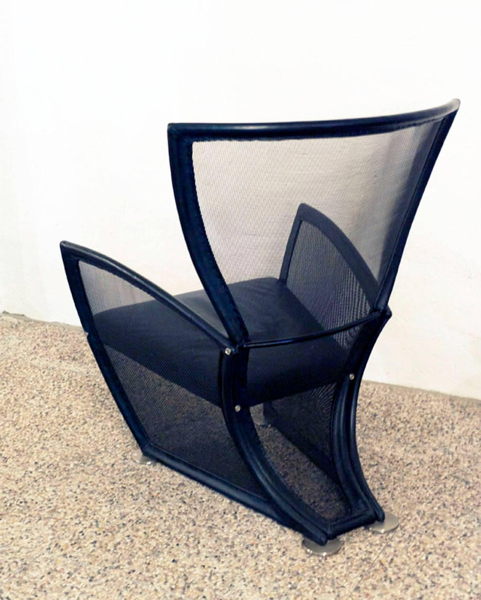 Post-Modern Alias 'Privè' Armchair with Footrest Design Paolo Nava in Carbon Net For Sale