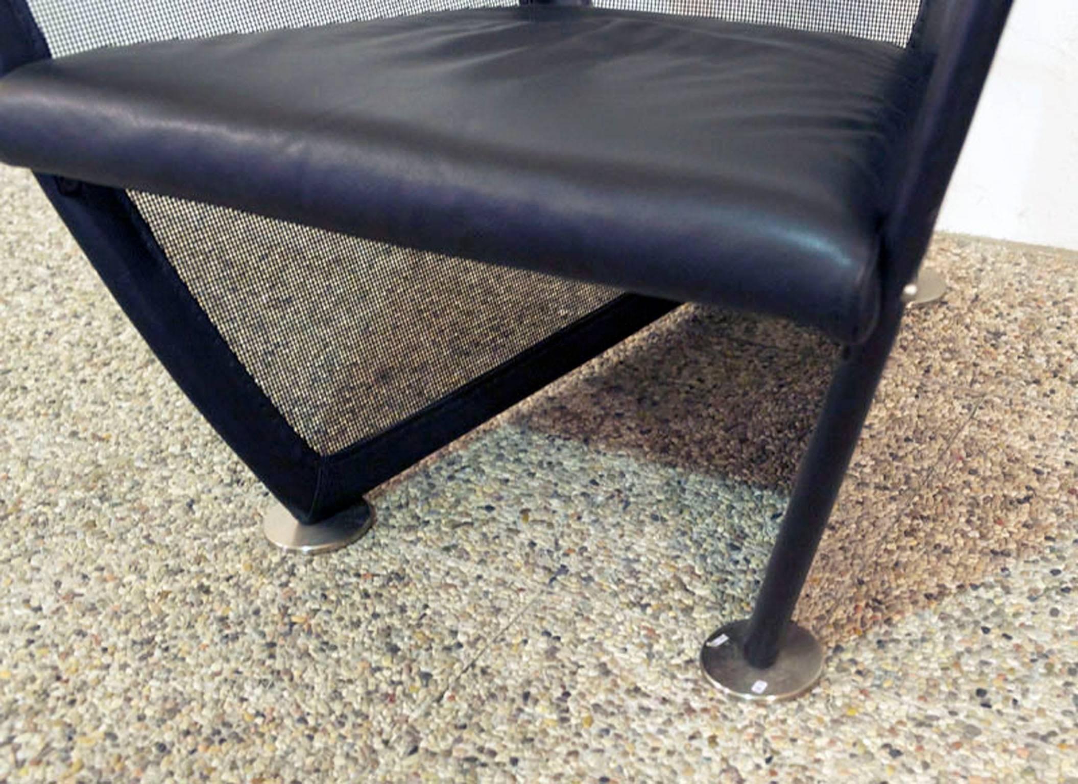 Late 20th Century Alias 'Privè' Armchair with Footrest Design Paolo Nava in Carbon Net For Sale