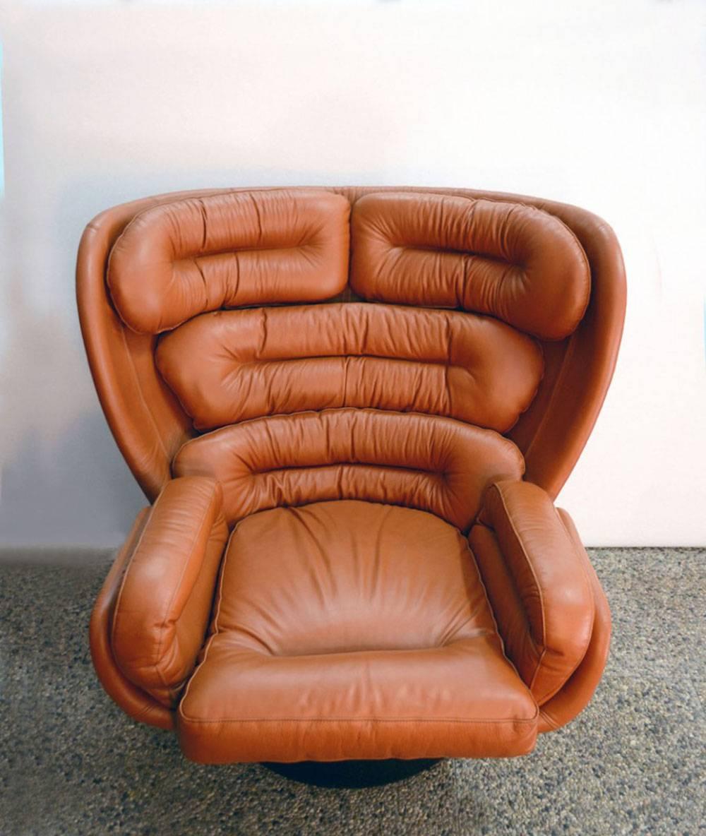 Mid-Century Modern Elda Swivel Chair by Joe Colombo for Comfort, 1963 For Sale
