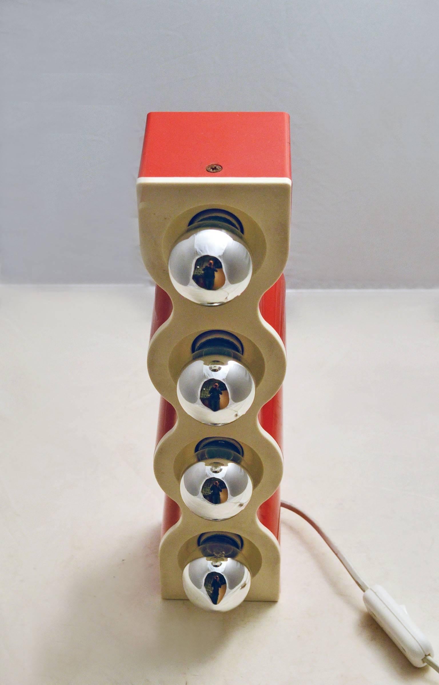 Molded Ettore Sottsass 'Sinus' Table Lamp for Stilnovo, 1972