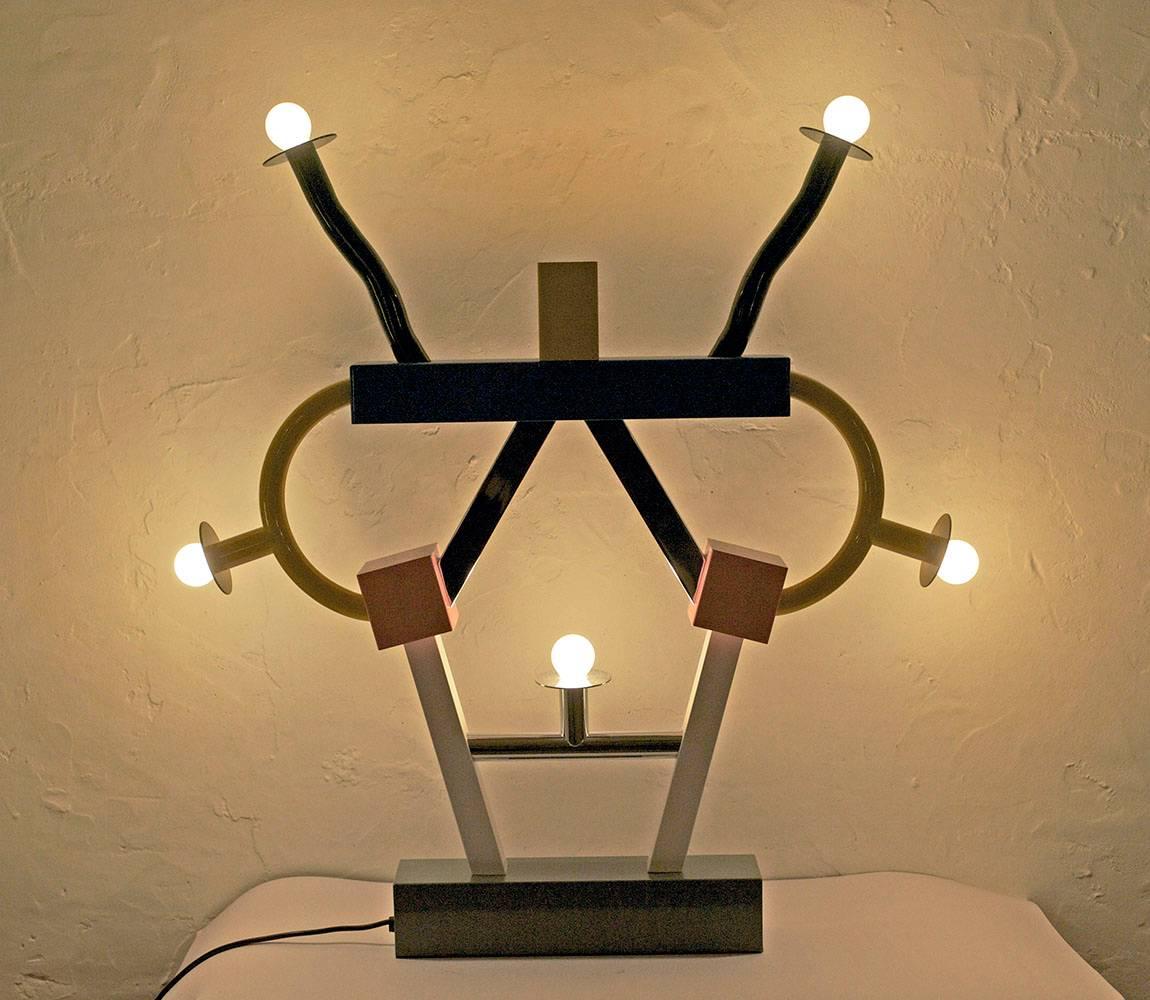 Post-Modern Ettore Sottsass for Memphis 'Ashoka' Big Table Lamp, 1981 For Sale