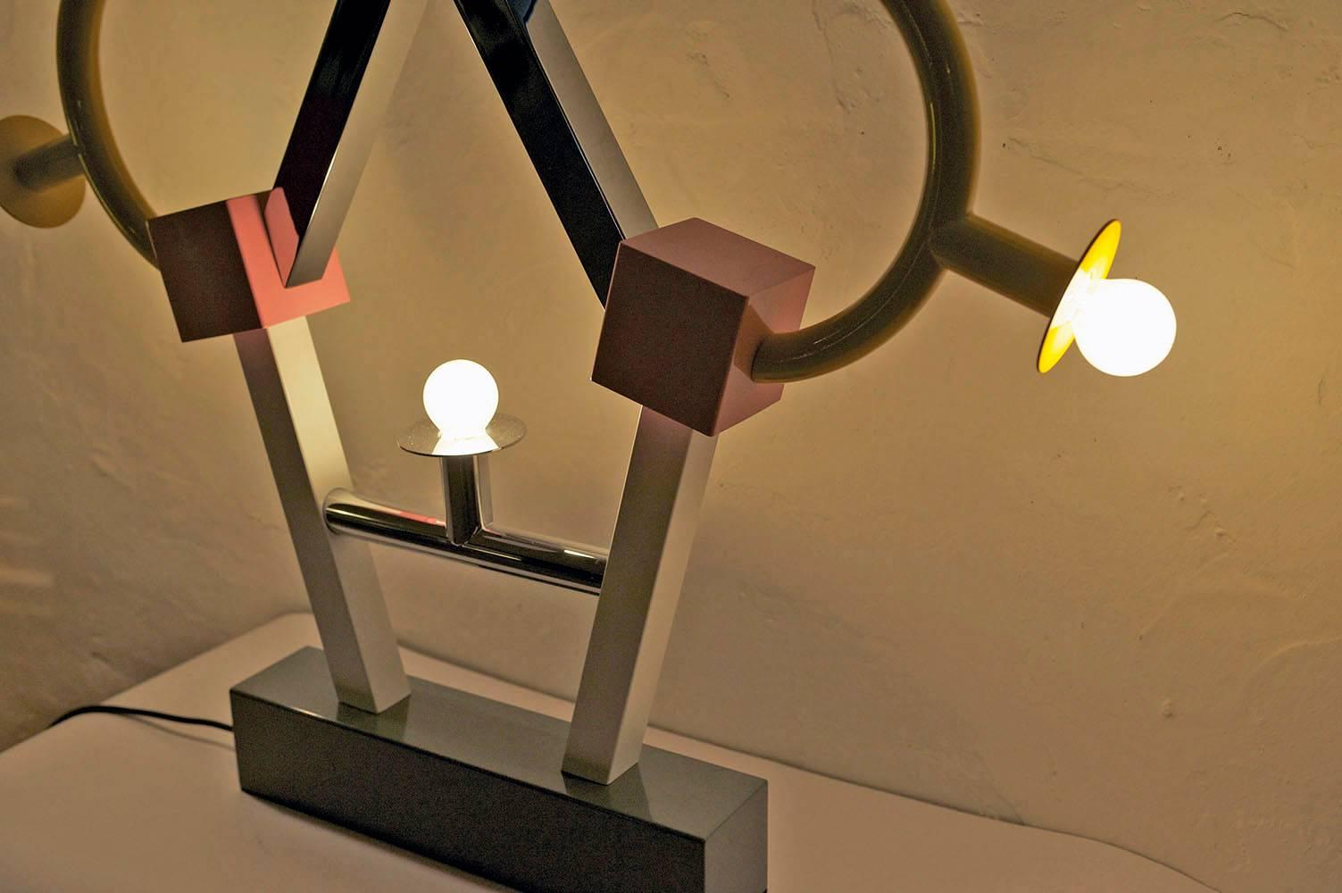 Ettore Sottsass for Memphis 'Ashoka' Big Table Lamp, 1981 In Excellent Condition For Sale In Parma, IT
