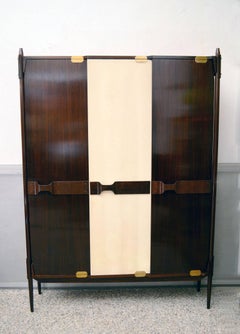 Wooden Wardrobe Attributed to Ico Parisi Italian Production in Solid Rosewood