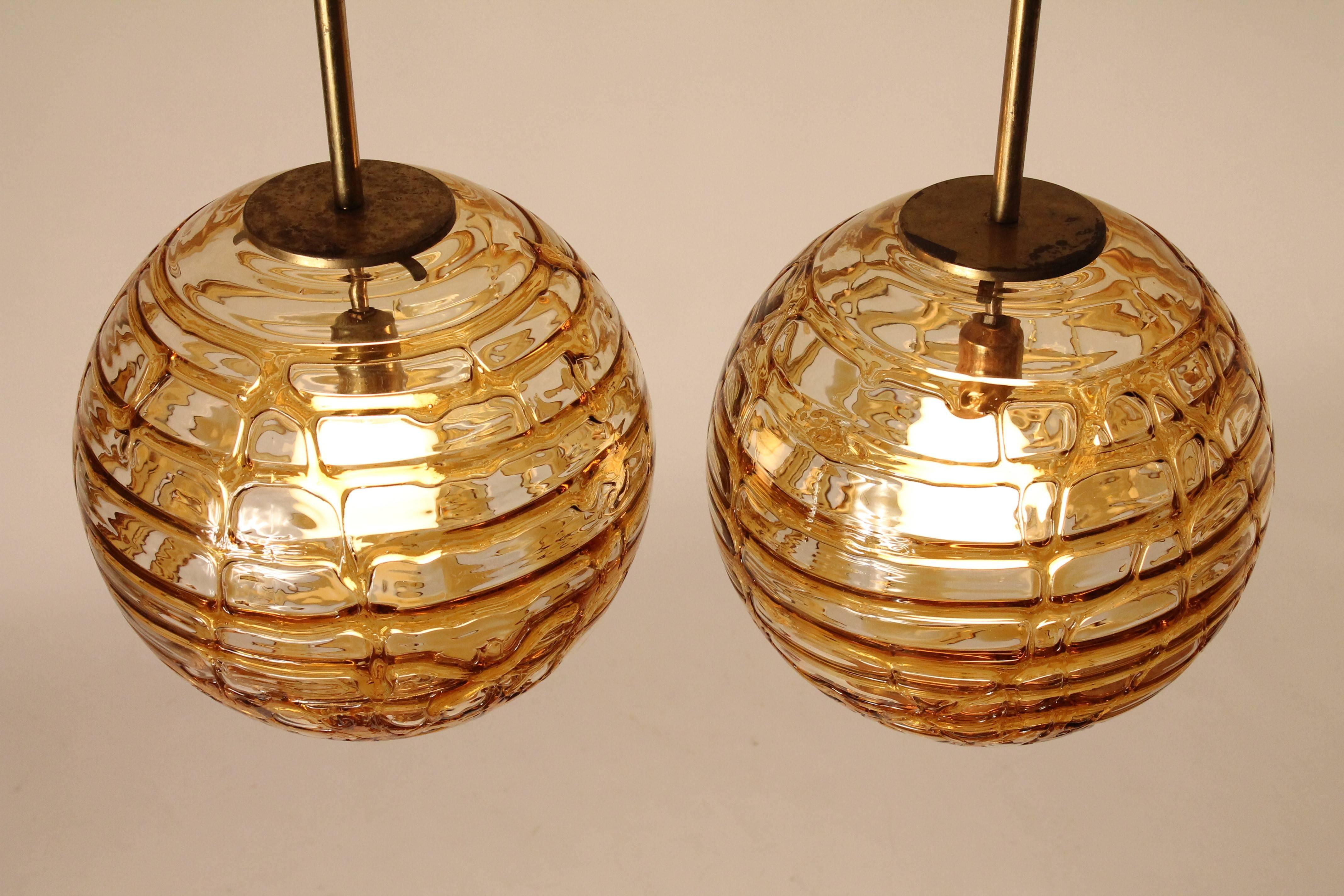 Late 20th Century Pair of Thick Massive Pendant from Doria Leuchten,  1970s , Germany