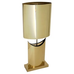 1970s, Curtis Jere Huge Brass-Plated Table Lamp, USA