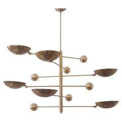 Modern 6 Arms Counter Balance Brass Chandelier