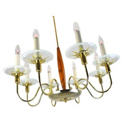 1960 3 lampadari Lightolier "Claremont" a 8 bracci, USA