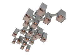 1970 Sciolari 20 Cubes Chrome Flush Mount , Italy