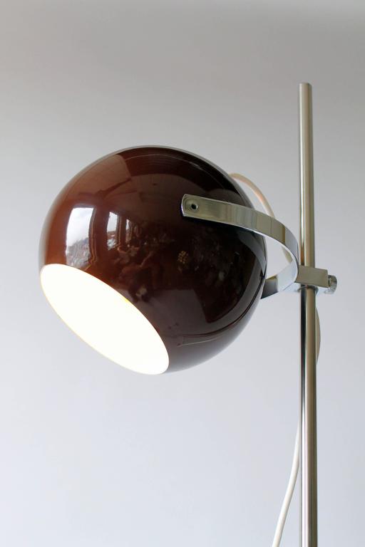Reggiani Dark Brown Eyeball Floor Lamp, Mid Century Eyeball Floor Lamp