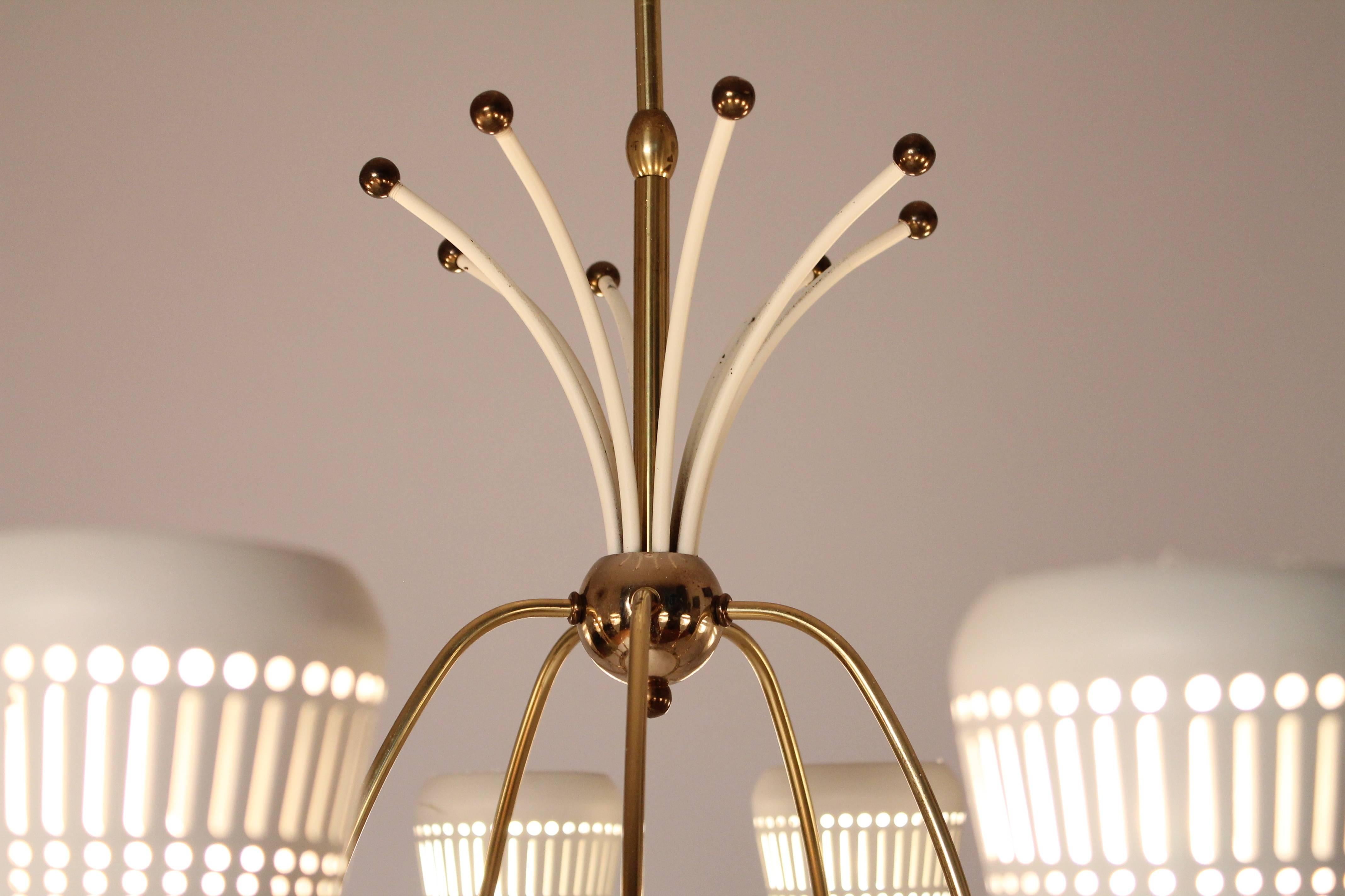 Unique  Chandelier attributed to Paavo Tynell / Gerald Thurston , 1950s , USA In Good Condition In St- Leonard, Quebec