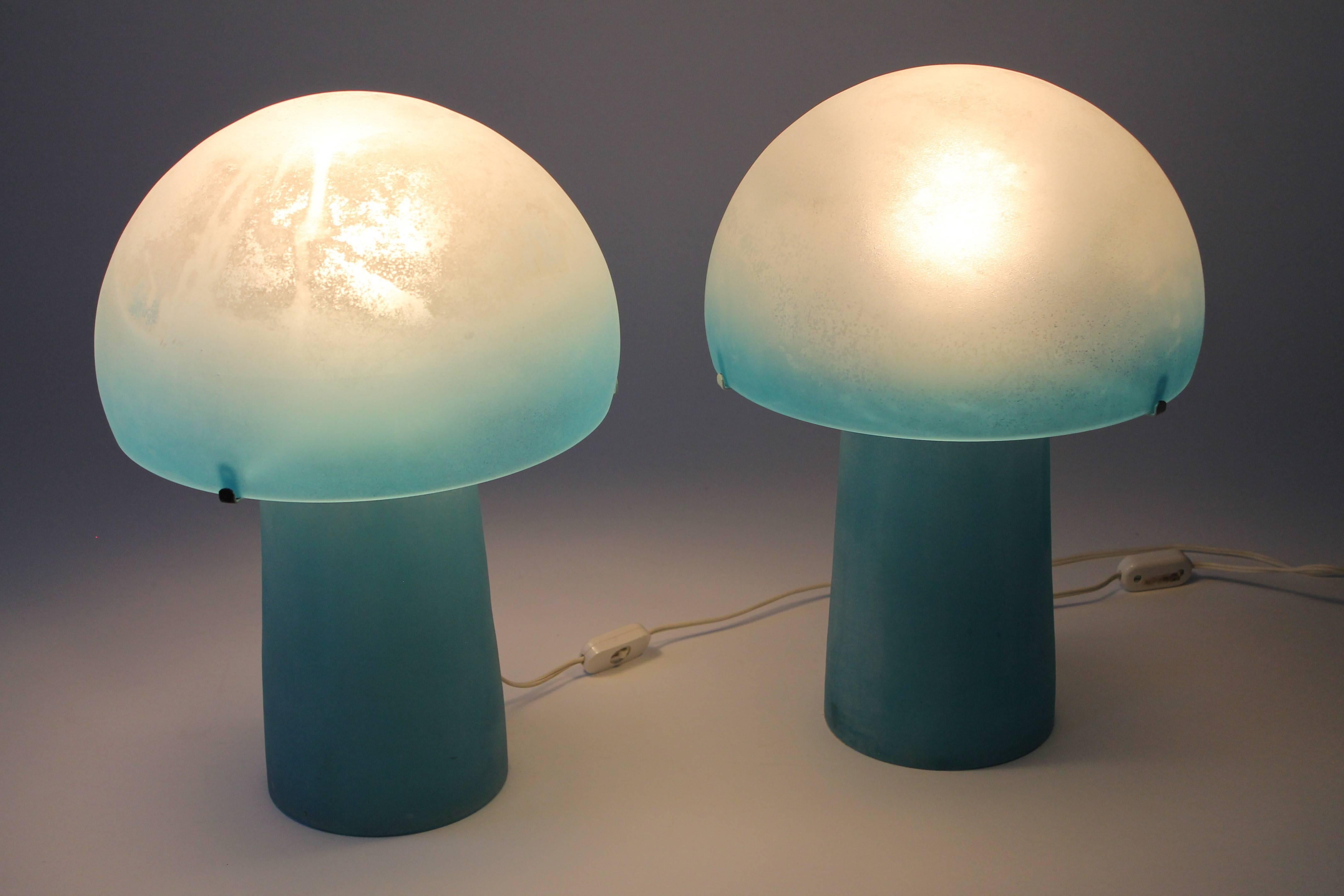 Mid-Century Modern Pair of Scavo Glasswork Table Lamp from Murano Italia Mid-Century, 1950s