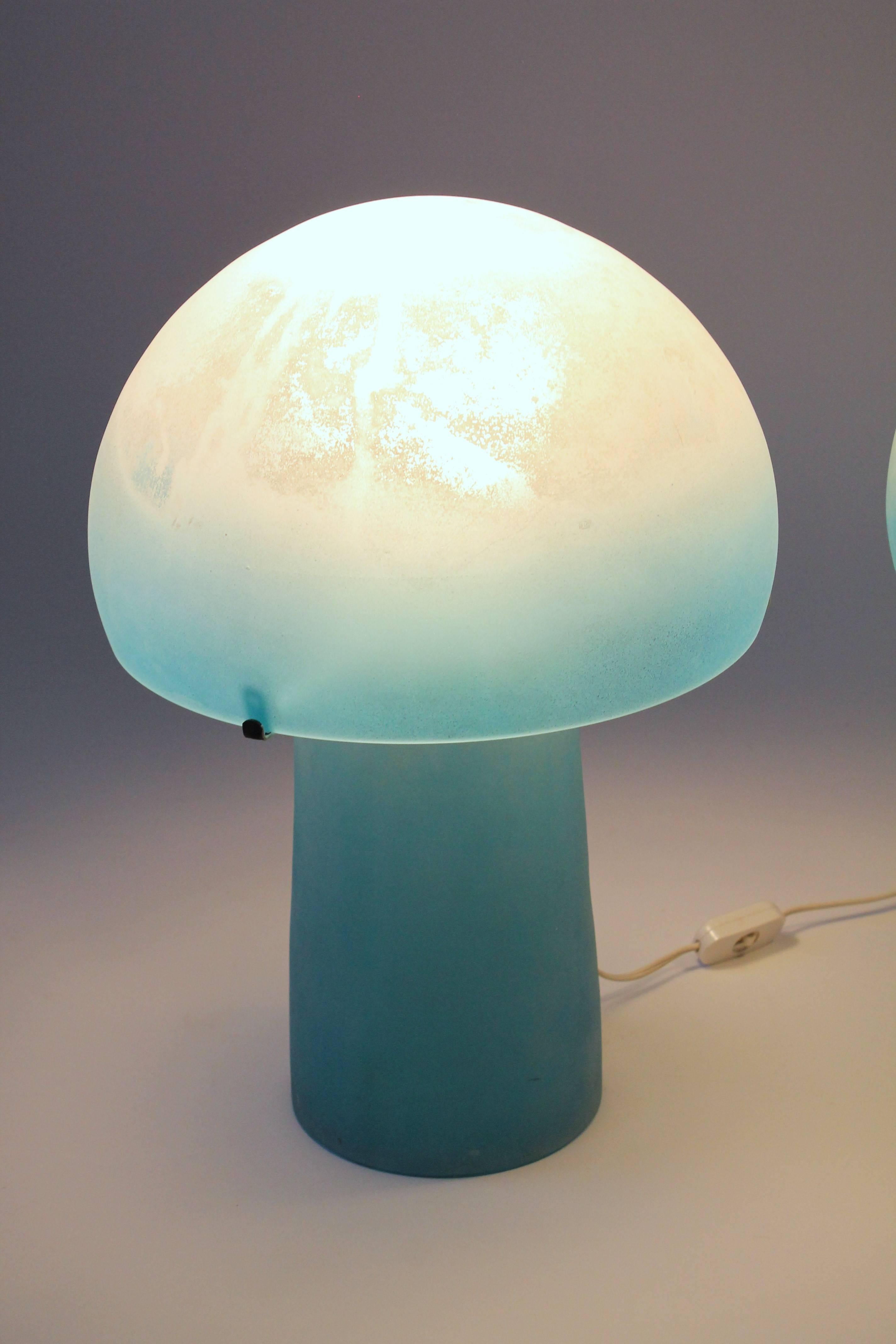 Pair of Scavo Glasswork Table Lamp from Murano Italia Mid-Century, 1950s 2