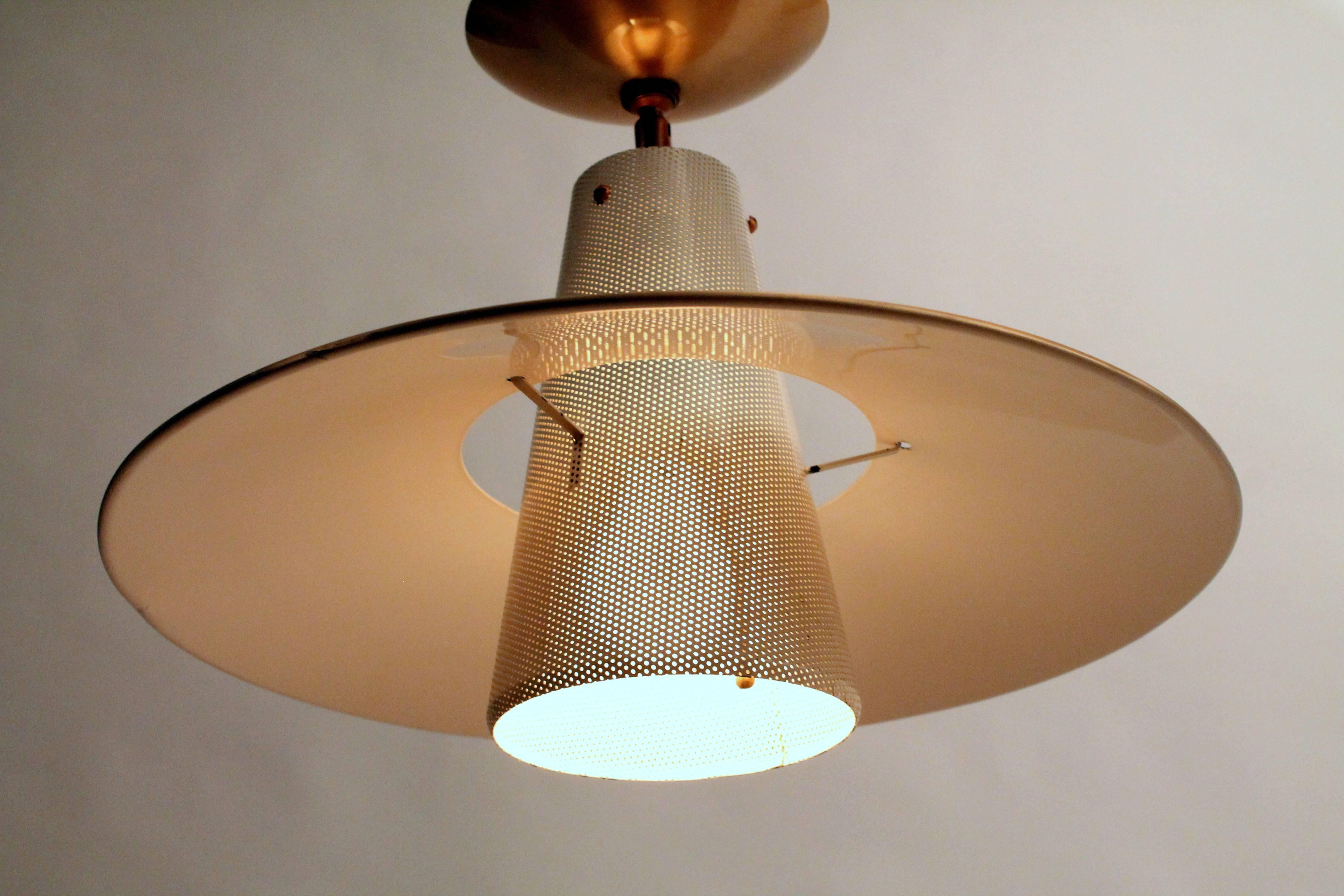 American Gerald Thurston Perforated Cone for Lightolier Mid-Century, 1950s, USA