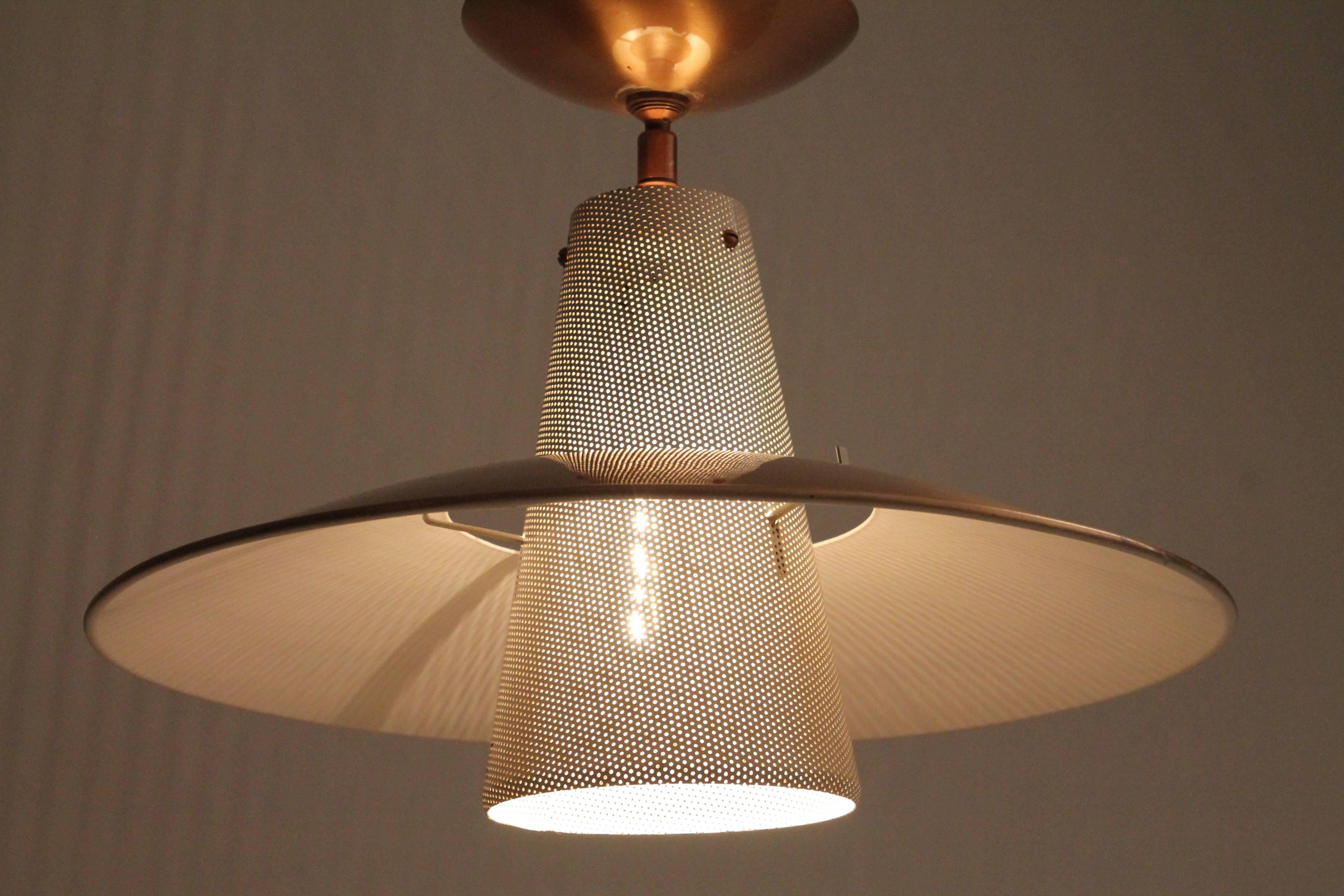 Anodized Gerald Thurston Perforated Cone for Lightolier Mid-Century, 1950s, USA