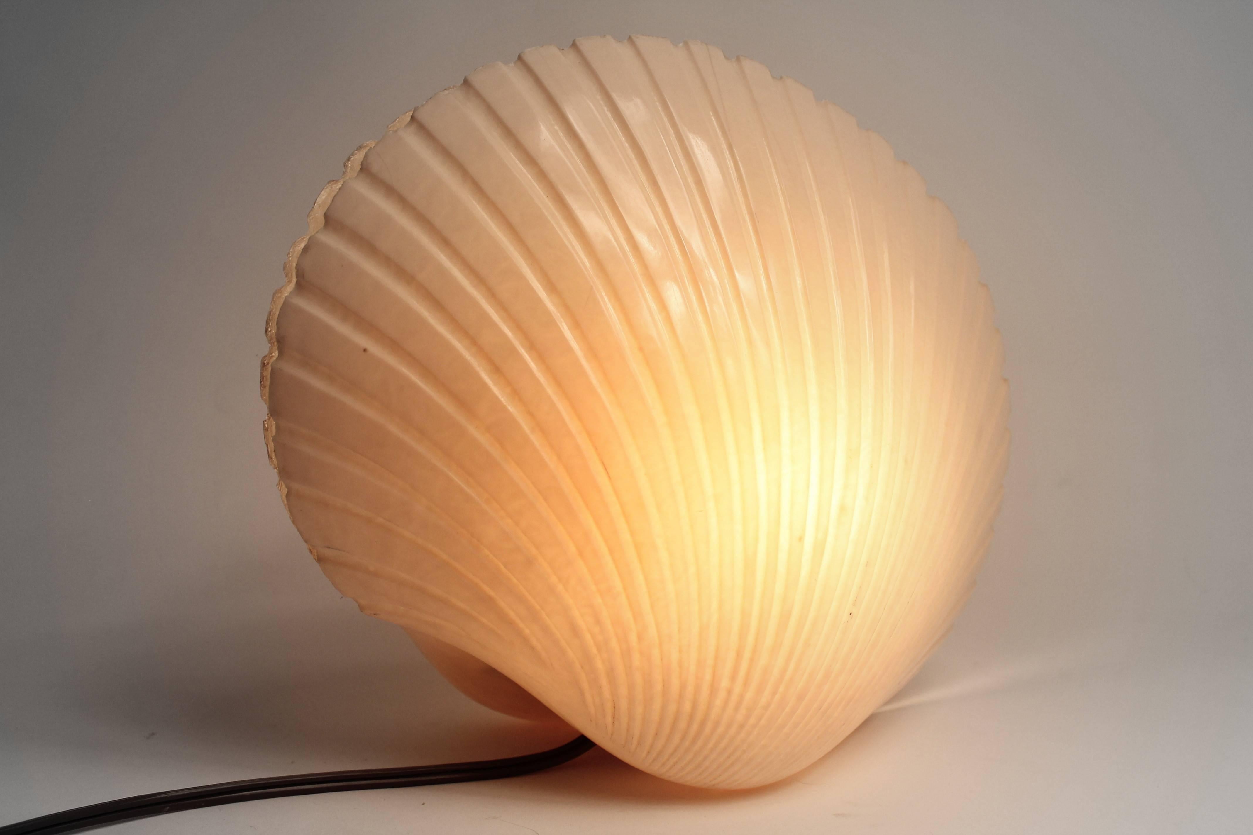 Cast Andre Cazenave Fiberglass Shell Table Lamp for Atelier A France Vintage, 1970s