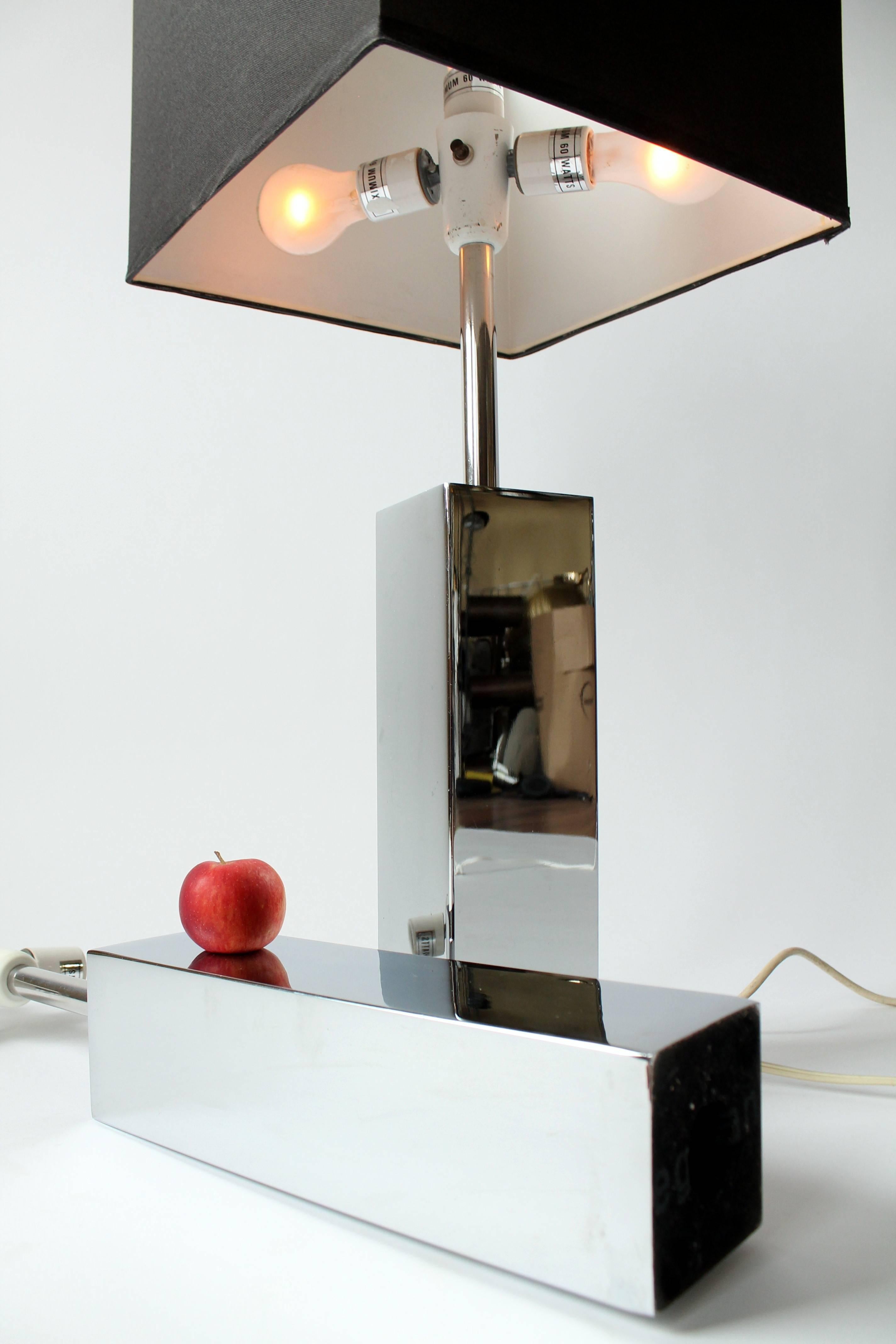 Italian Massive Reggiani Chrome Table Lamp, Mid-Century Modern, Italy, 1960s For Sale
