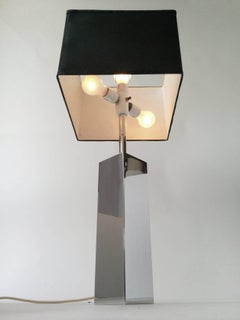Massive Reggiani Chrome Table Lamp, Mid-Century Modern, Italy, 1960s