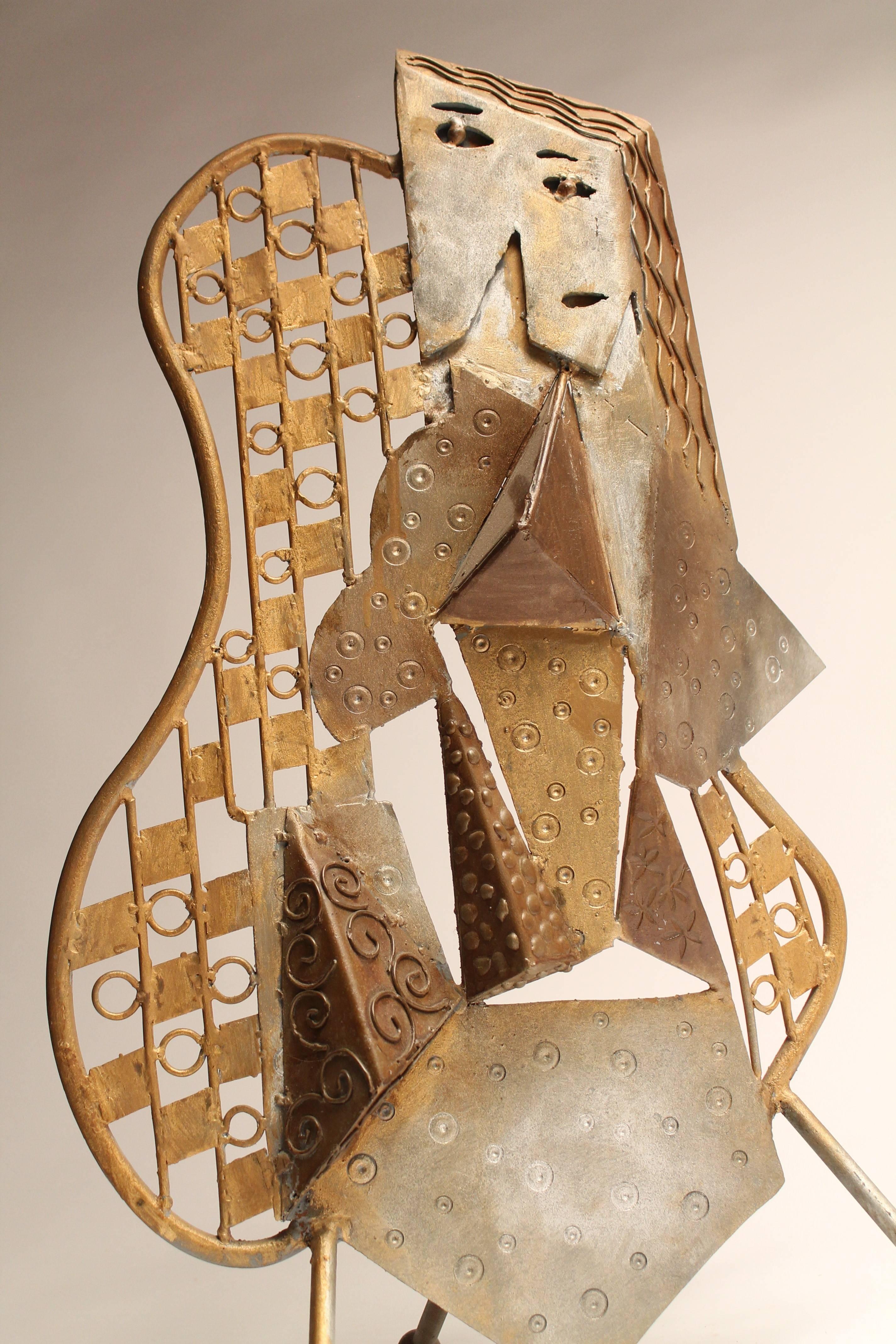 Unknown 1960s Cubist Steel Sculpture in the Style of Pablo Picasso 