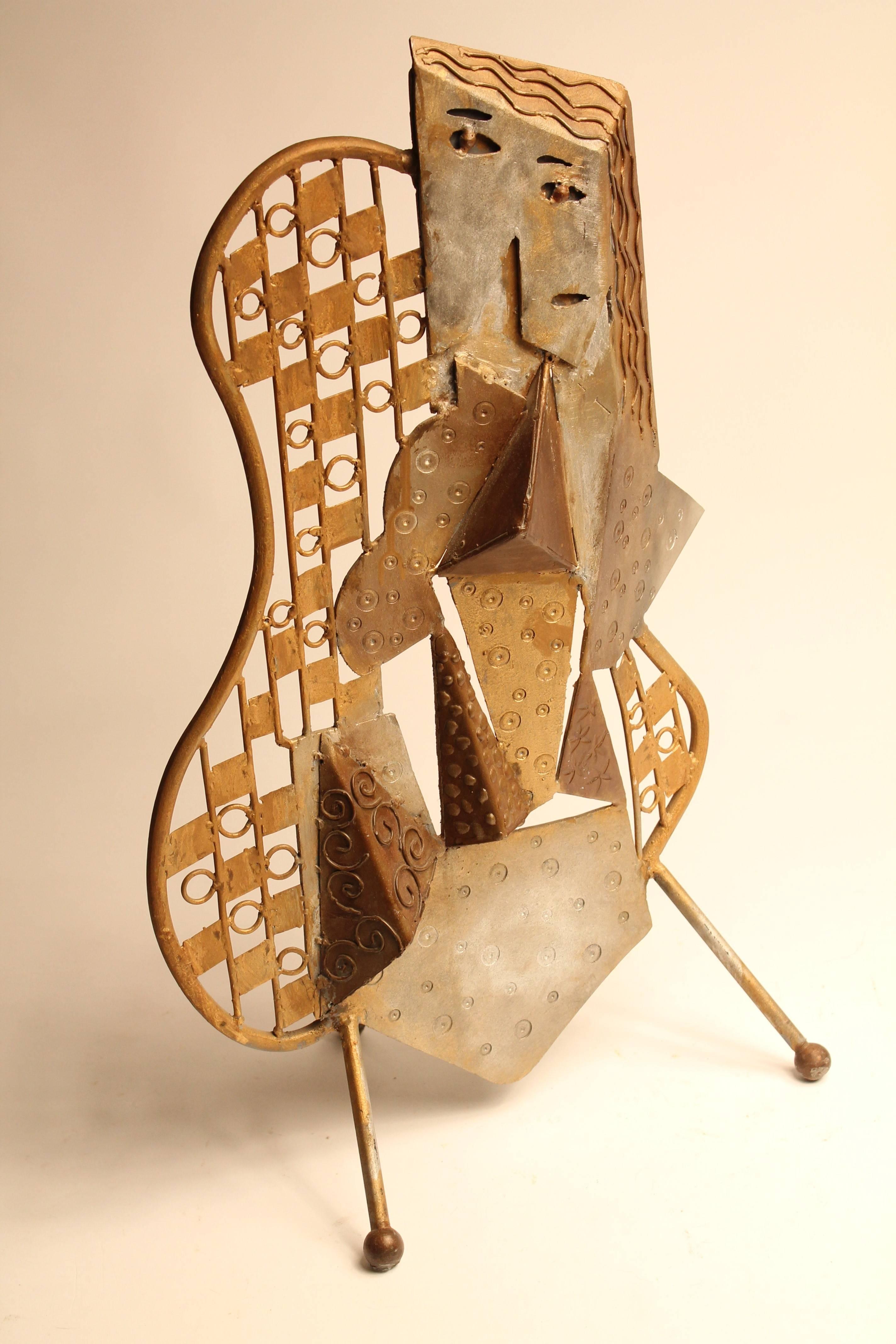 Mid-Century Modern 1960s Cubist Steel Sculpture in the Style of Pablo Picasso 