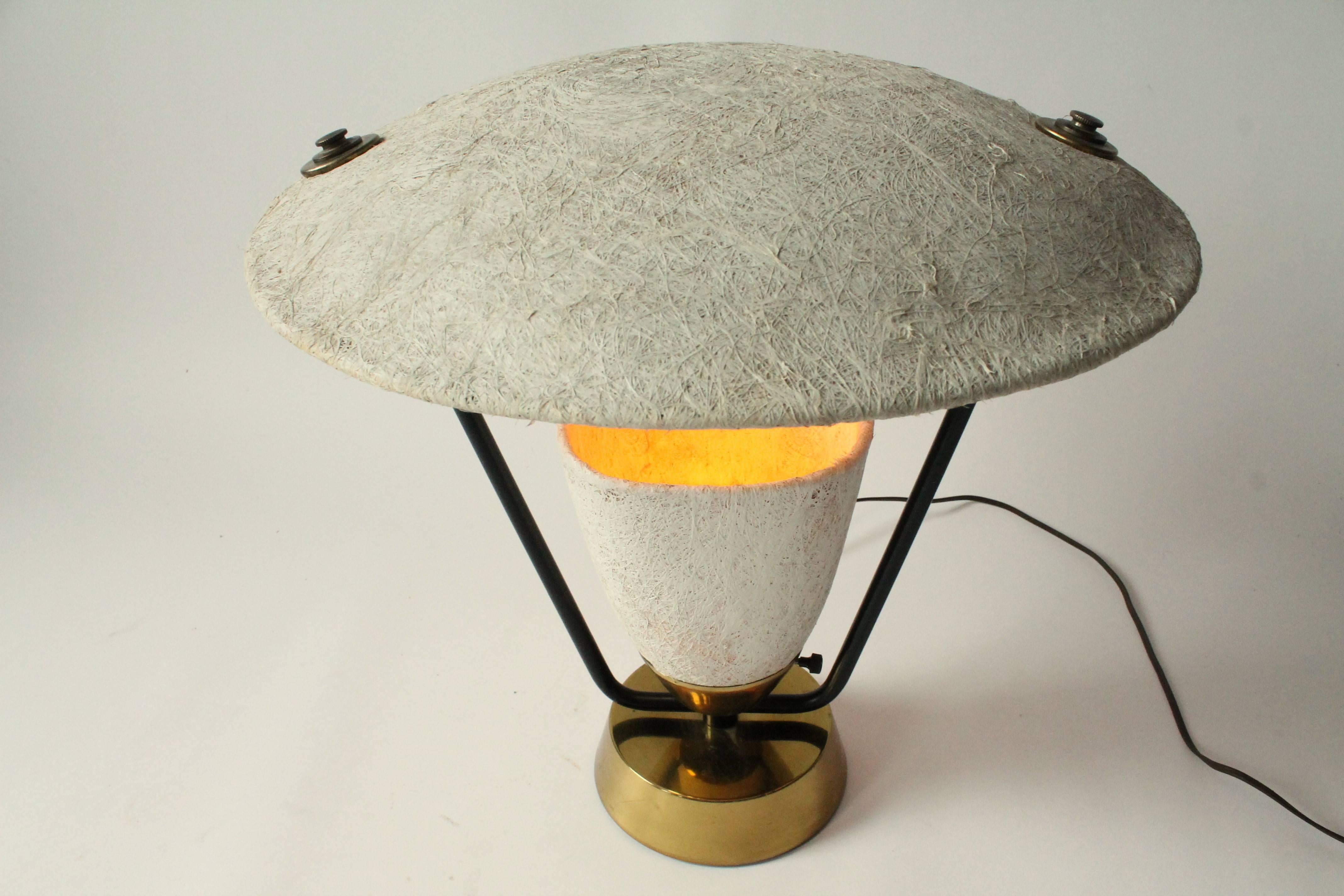 American Pair of Raw Fiberglass Table Lamp in the Style of Mitchell Bobrick, 1950s, USA