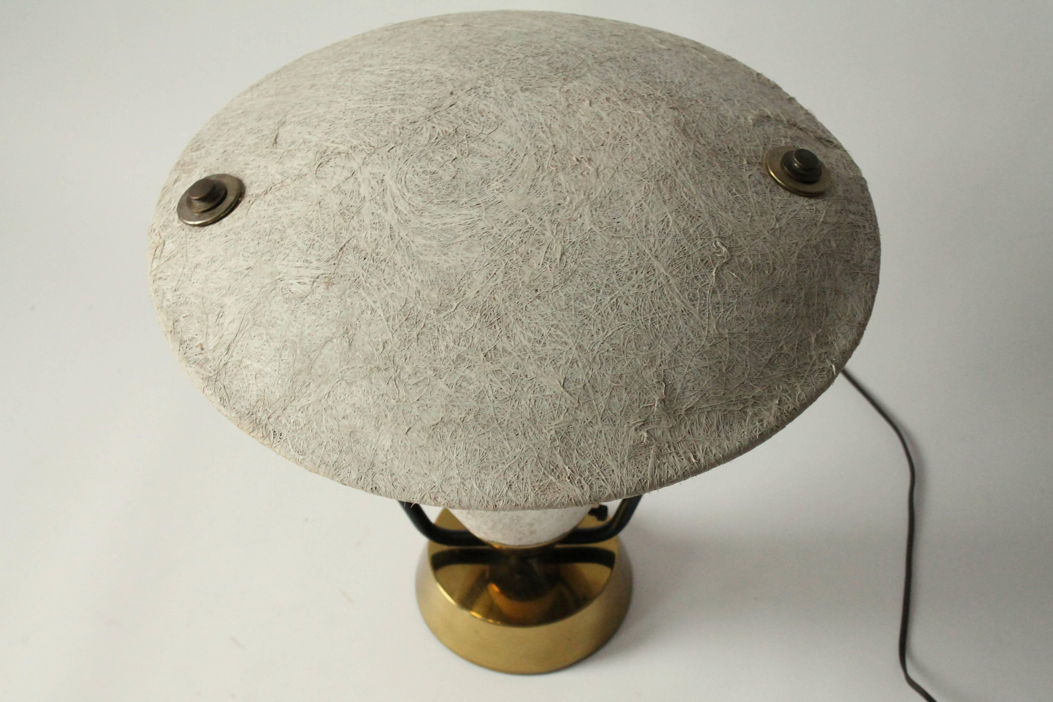 Pressed Pair of Raw Fiberglass Table Lamp in the Style of Mitchell Bobrick, 1950s, USA