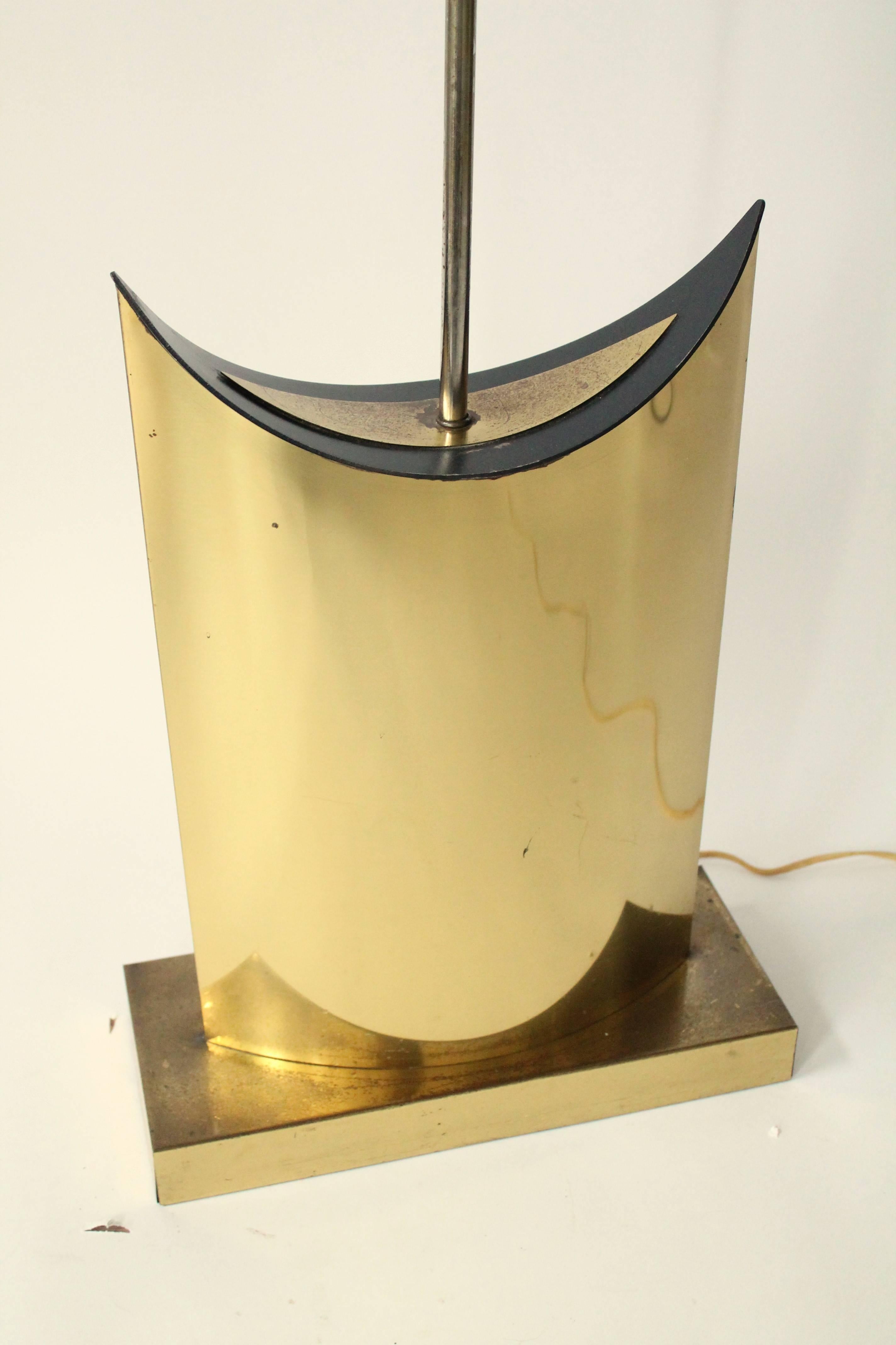 C. Jere Huge Brass Plated Table Lamp , Mid-Century Modern, 1970s, USA 3