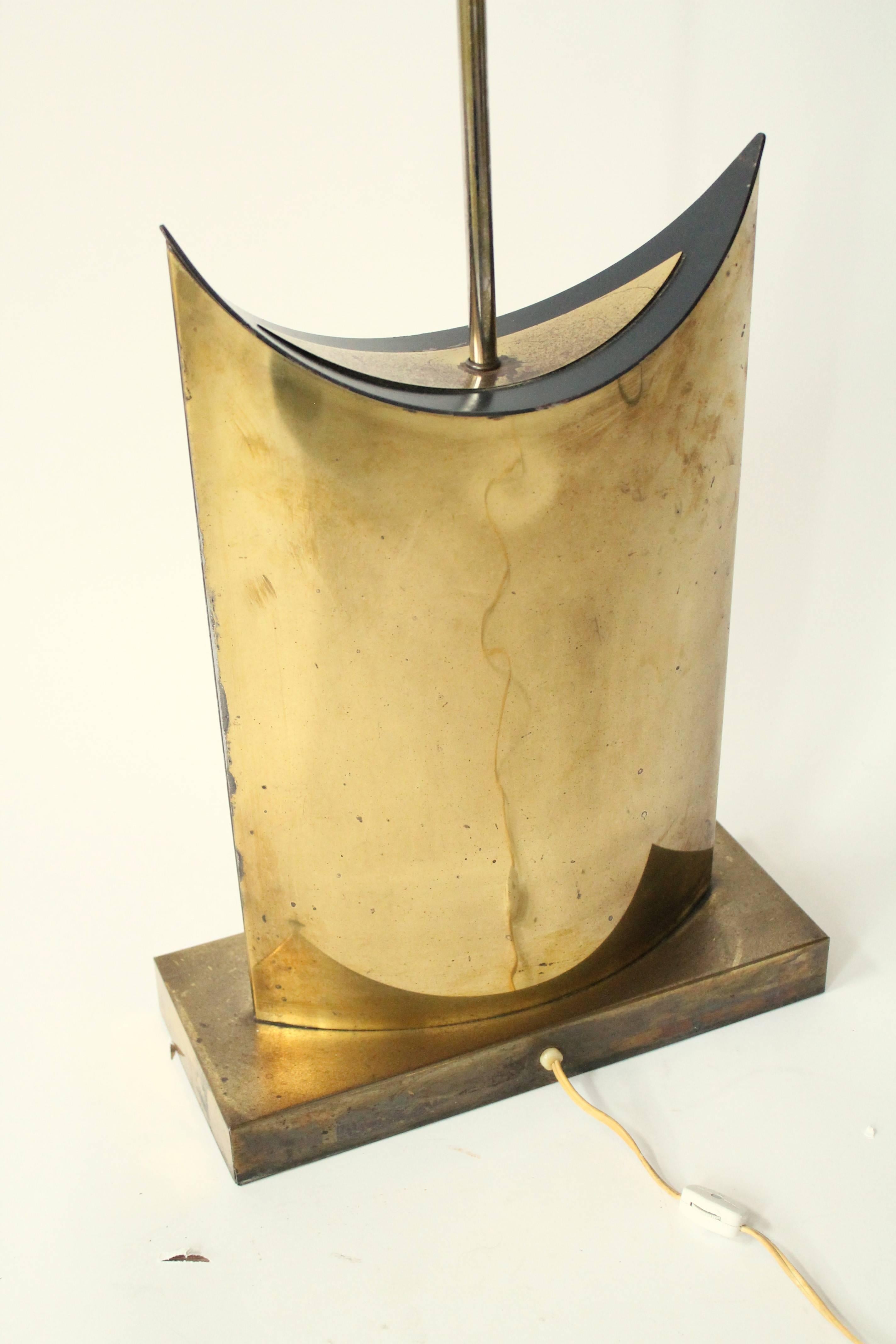 C. Jere Huge Brass Plated Table Lamp , Mid-Century Modern, 1970s, USA 4
