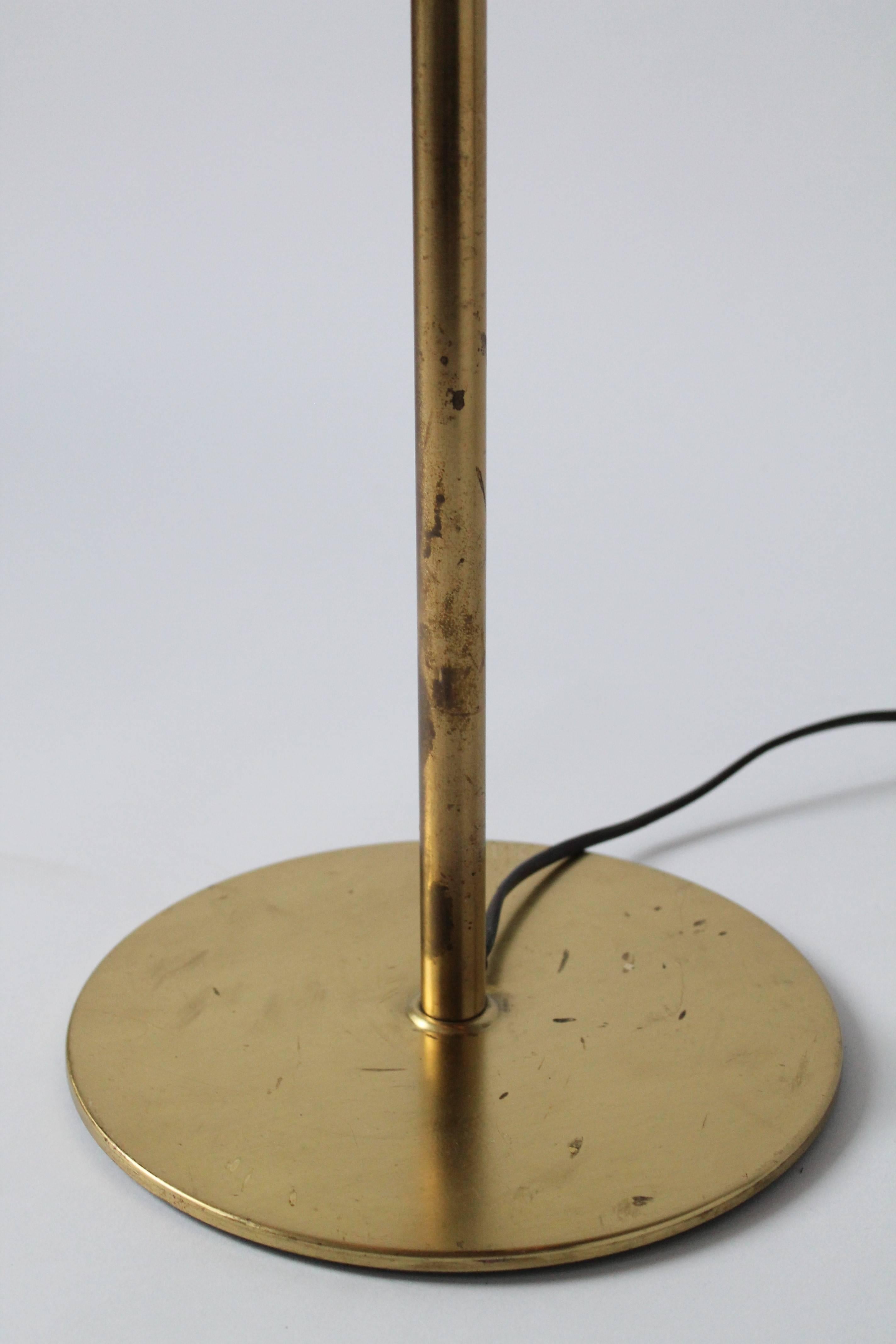 Huge Peill & Putzler Brass and Texturized Glass Shade Table Lamp, 1960s, Germany 3