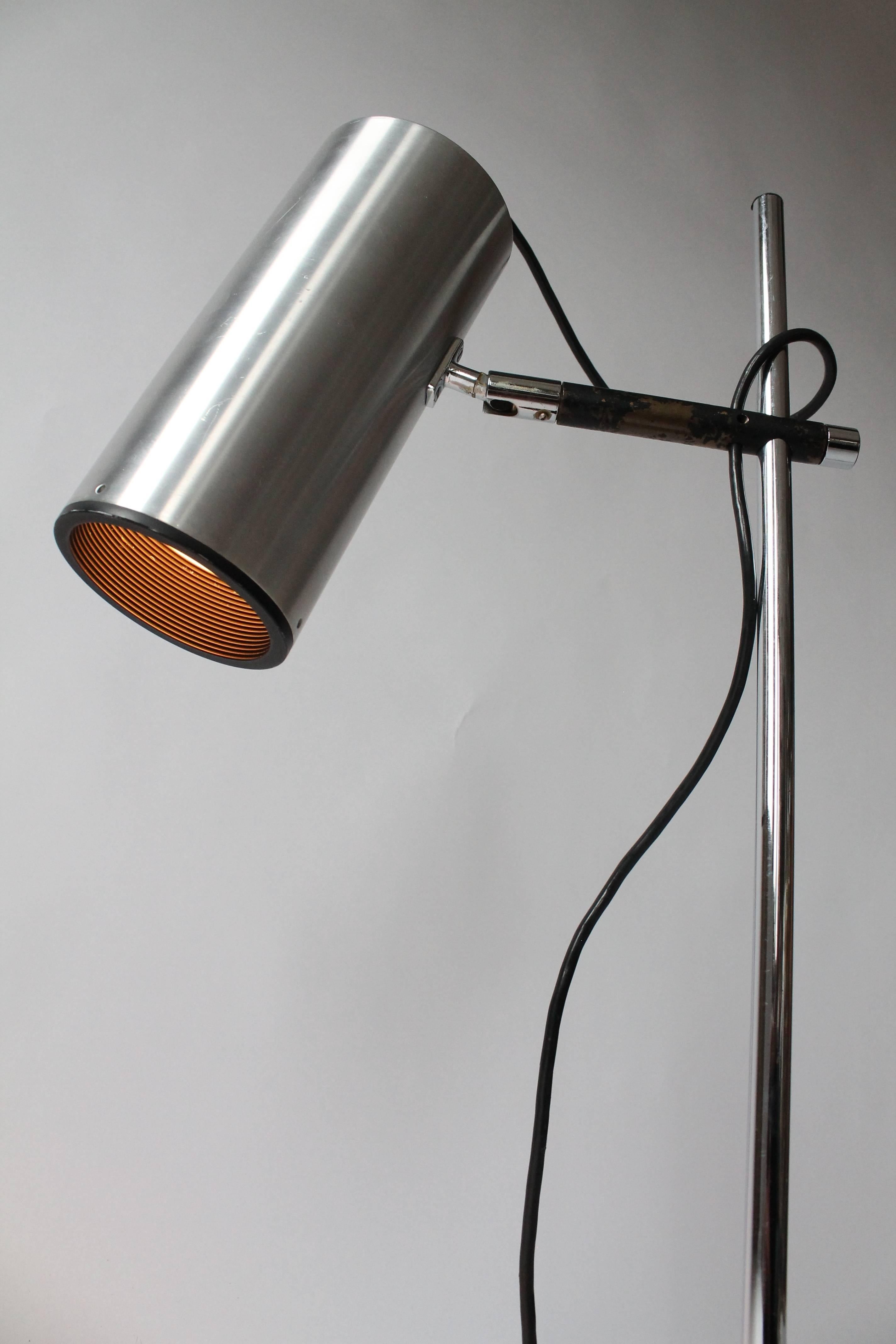 Mid-20th Century Maria Pergay Table Lamp with Stainless Steel  Shade, 1968 , France