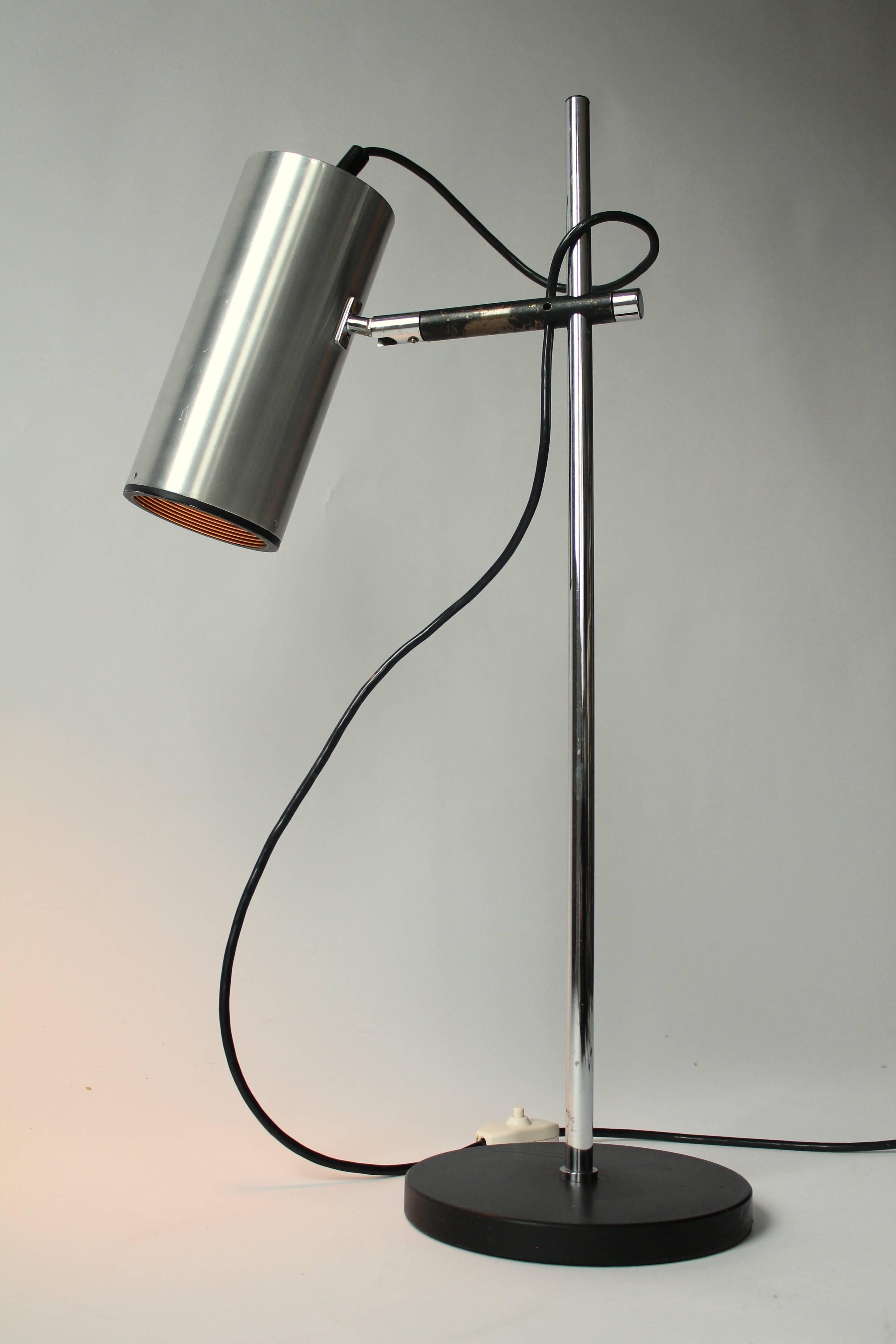 Mid-Century Modern Maria Pergay Table Lamp with Stainless Steel  Shade, 1968 , France