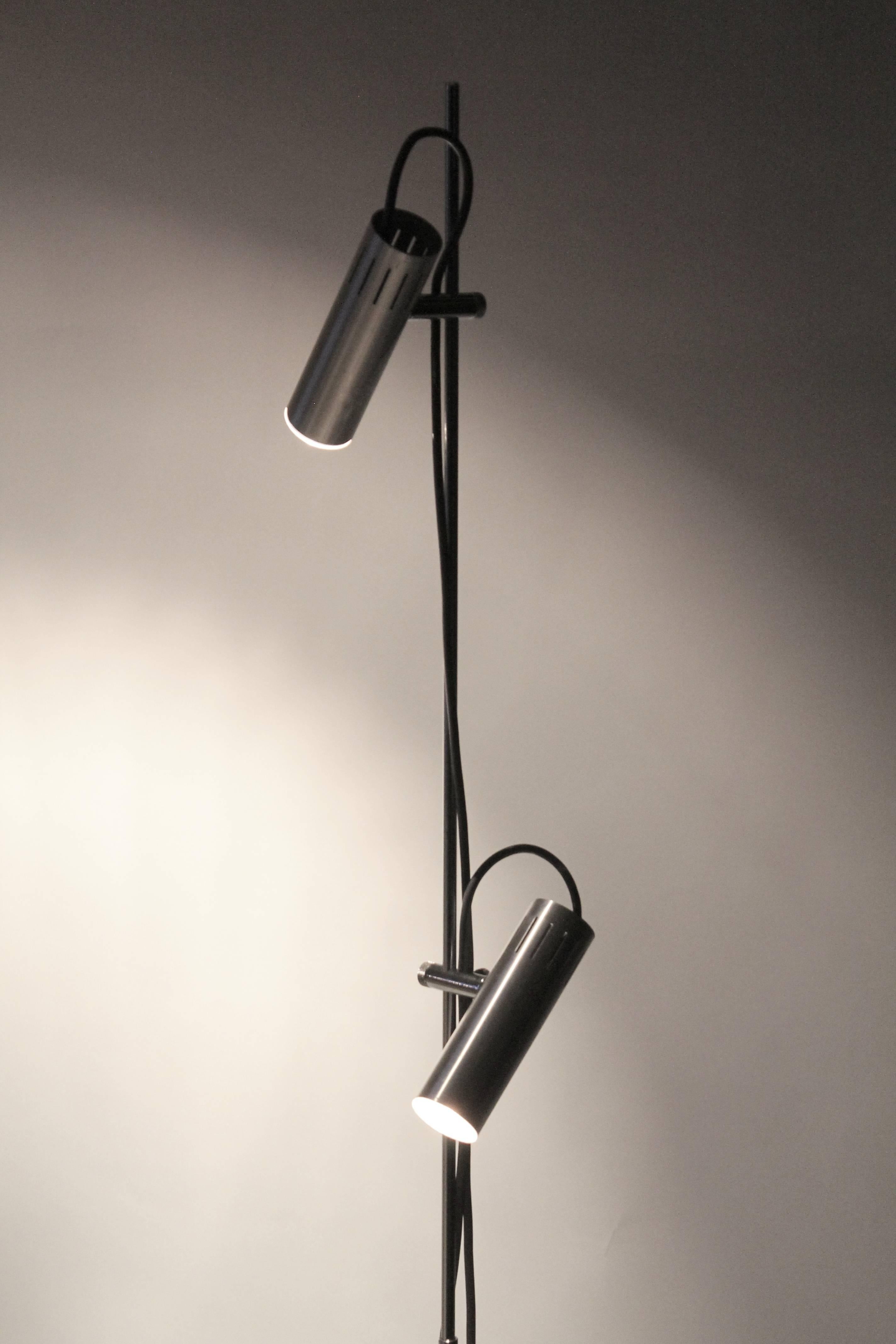 Mid-Century Modern Alain Richard A14 by Disderot Twin Shade Chromed Floor Lamp, 1959, France