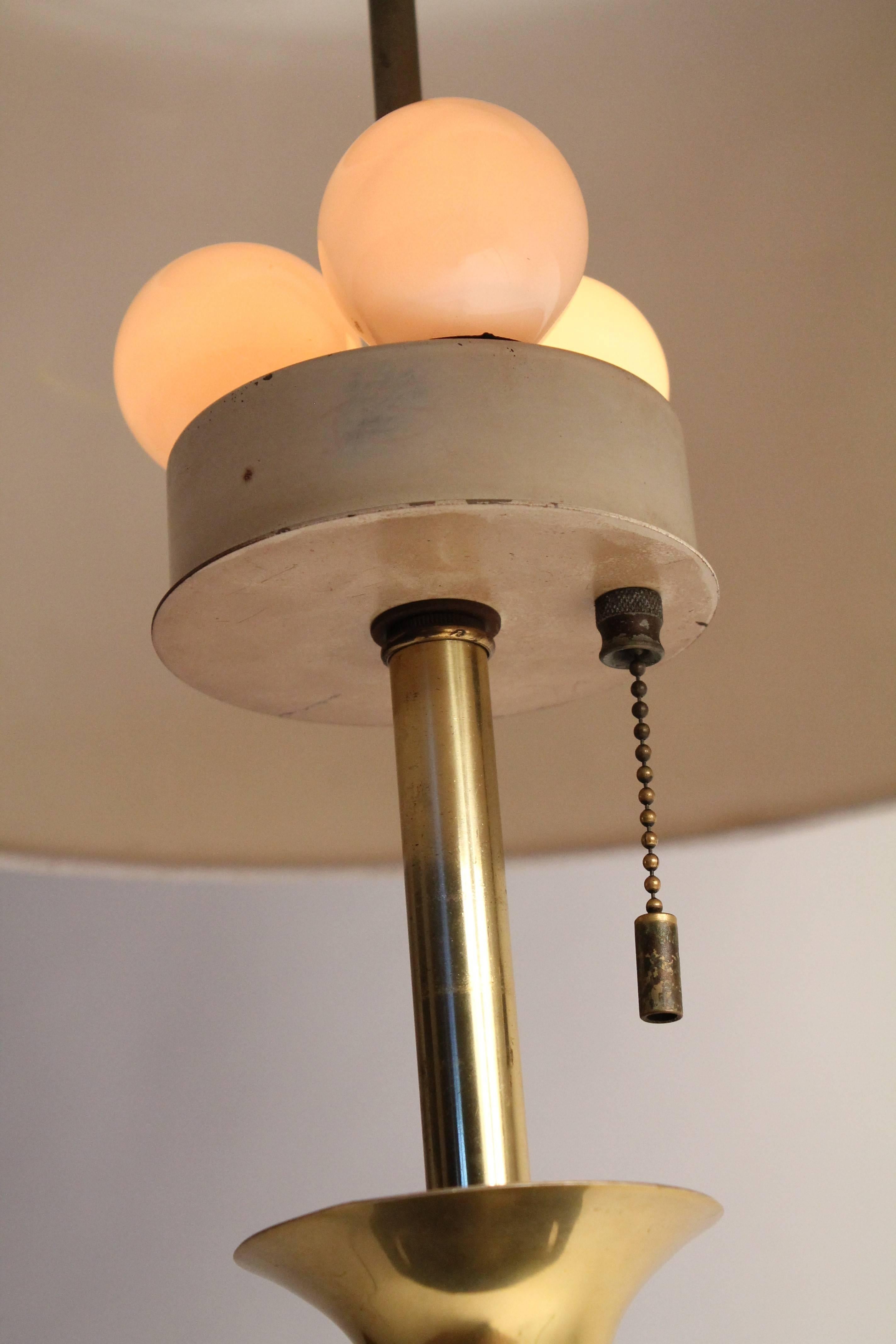 Dreistöckige Tischlampe aus Porzellan von G. Thurston, Lightolier, 1950er Jahre, USA im Angebot 1