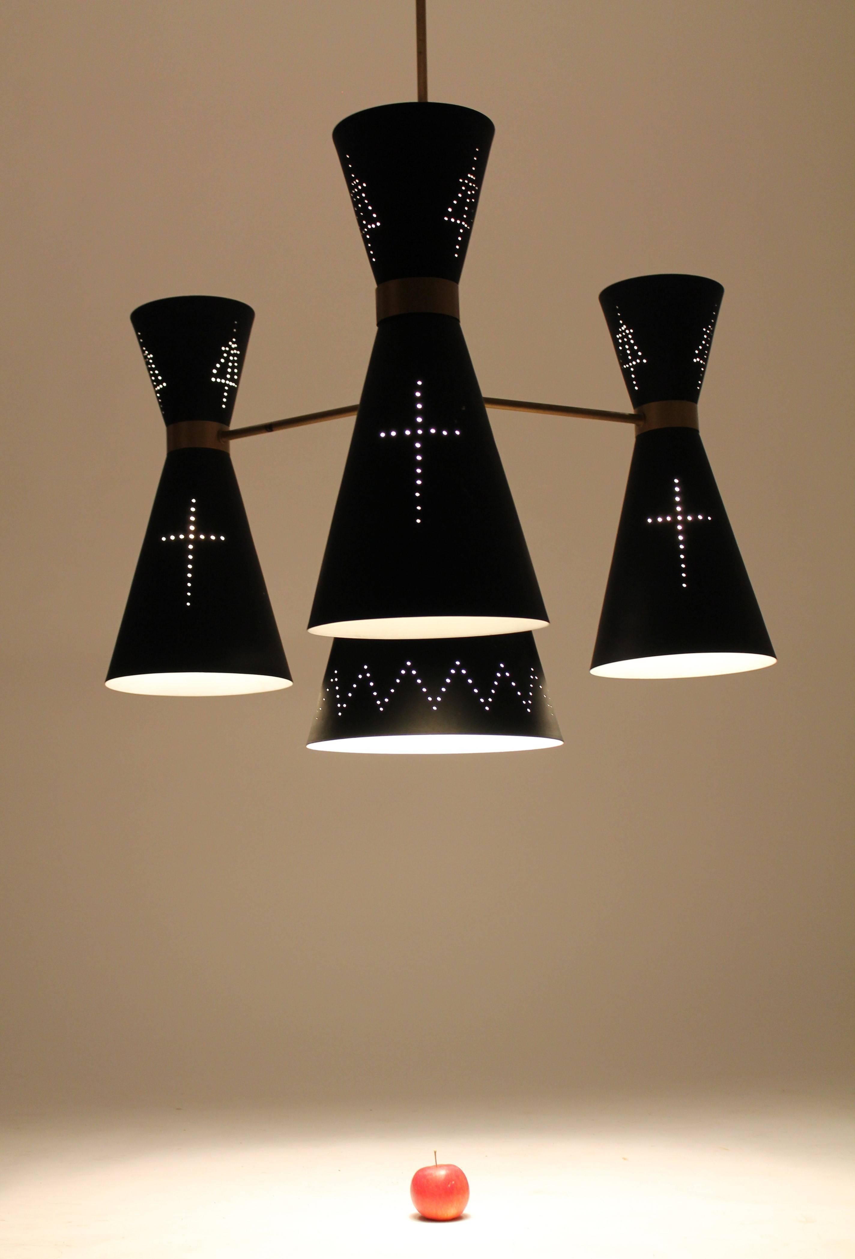 Italian  6 units of 1950s  Church Diabolo / Hourglass   Chandelier , Italy 