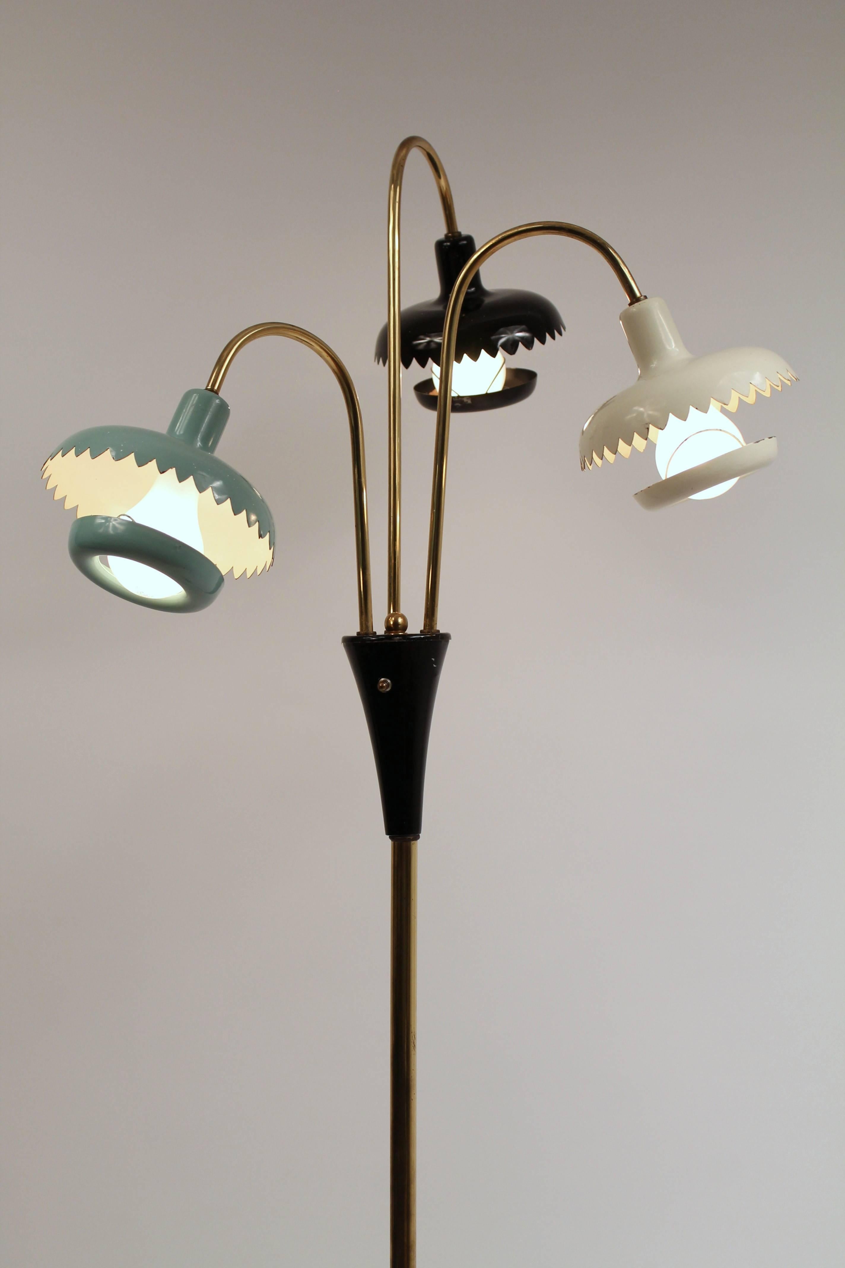 Plated Floor Lamp, Mid-Century Modern, 1950s, USA