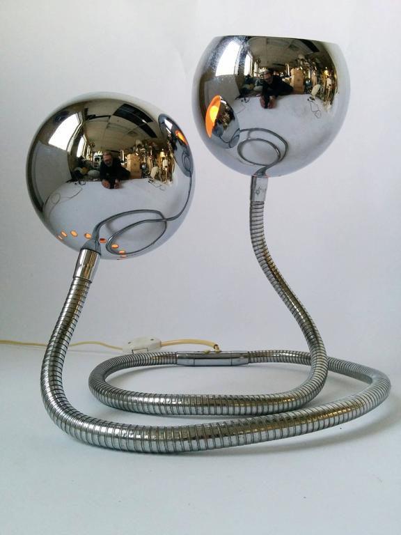 Steel Reggiani Extra Long Snake  Floor or Table  Lamp  , 1960s , Italy For Sale