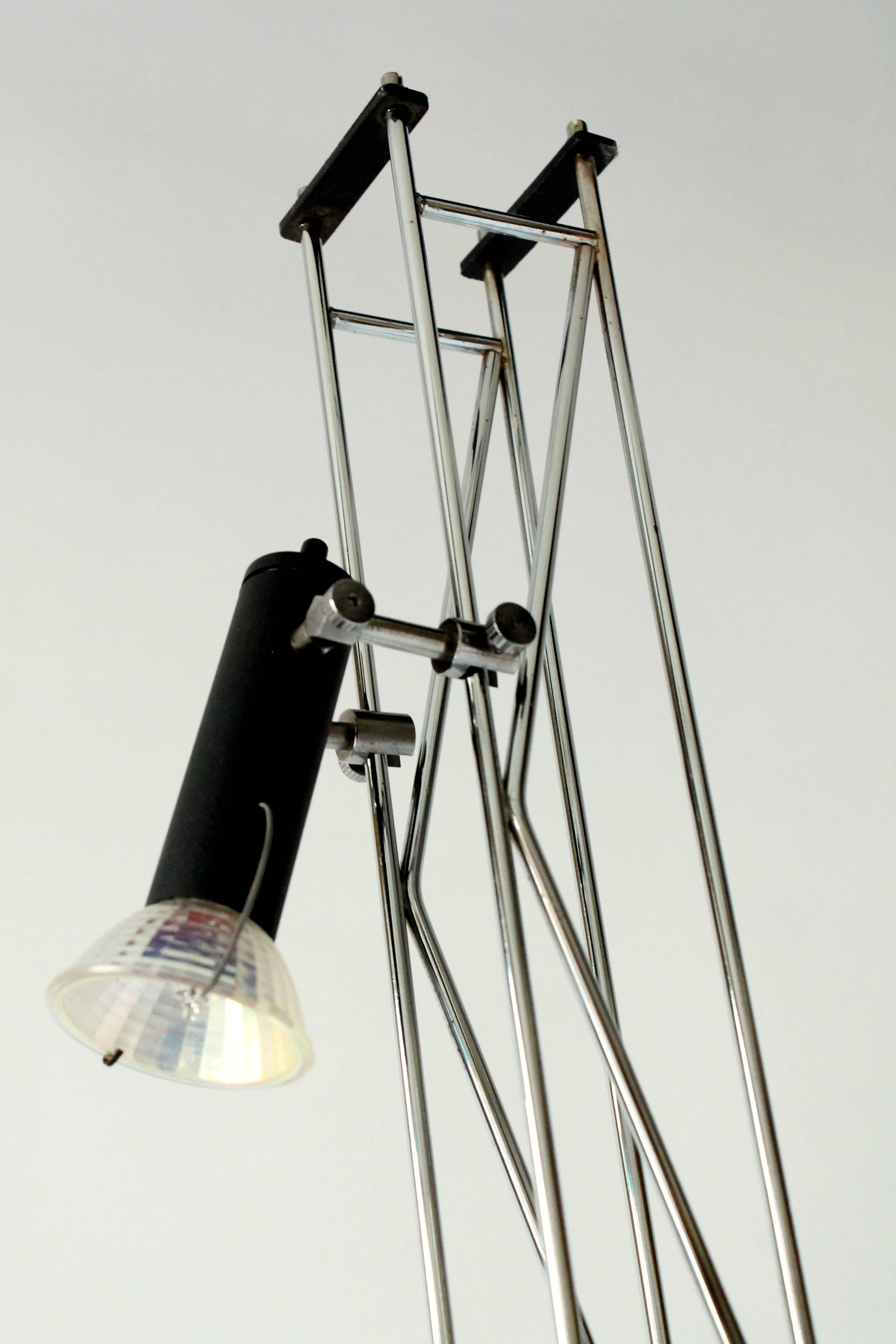 Late 20th Century Bosetti  Halogen Chrome  Floor Lamp Two Lights , 1970s , Italia