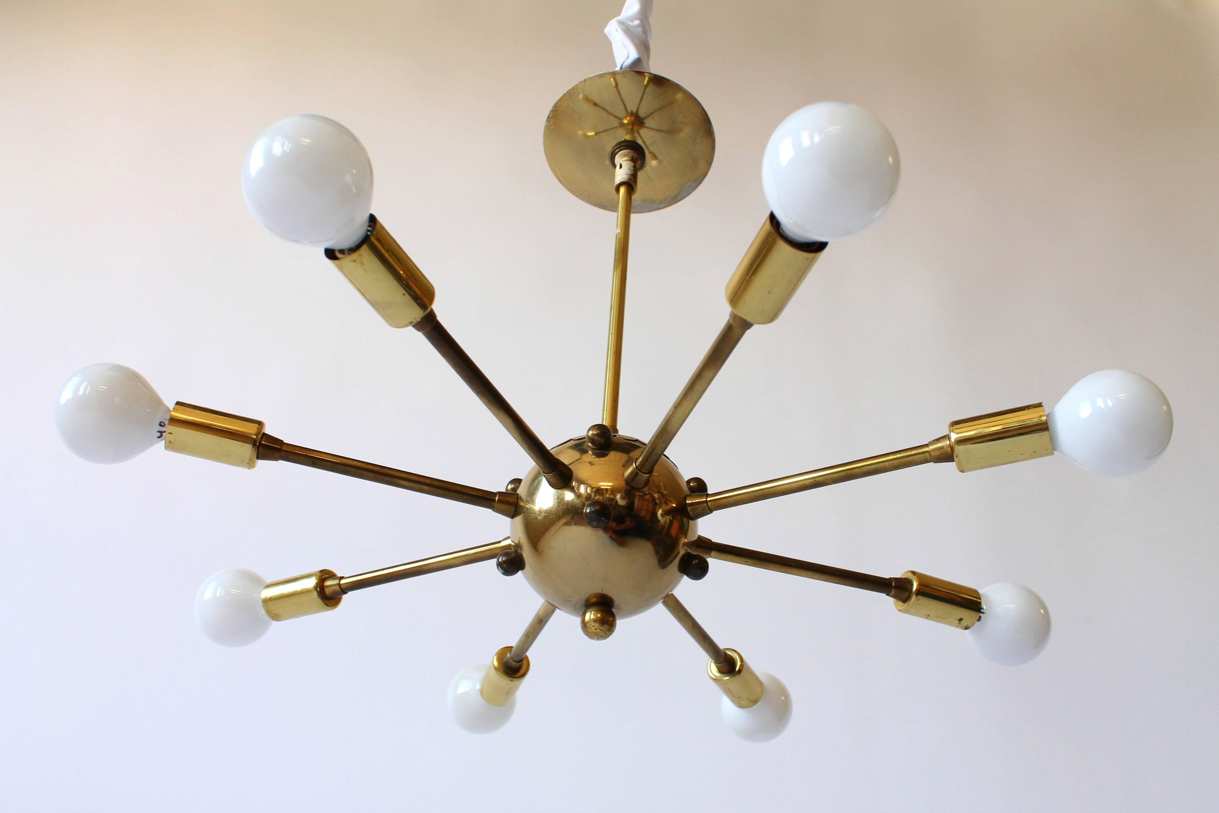 Mid-20th Century 1950s , Eight-Arm Brass Sputnik , USA
