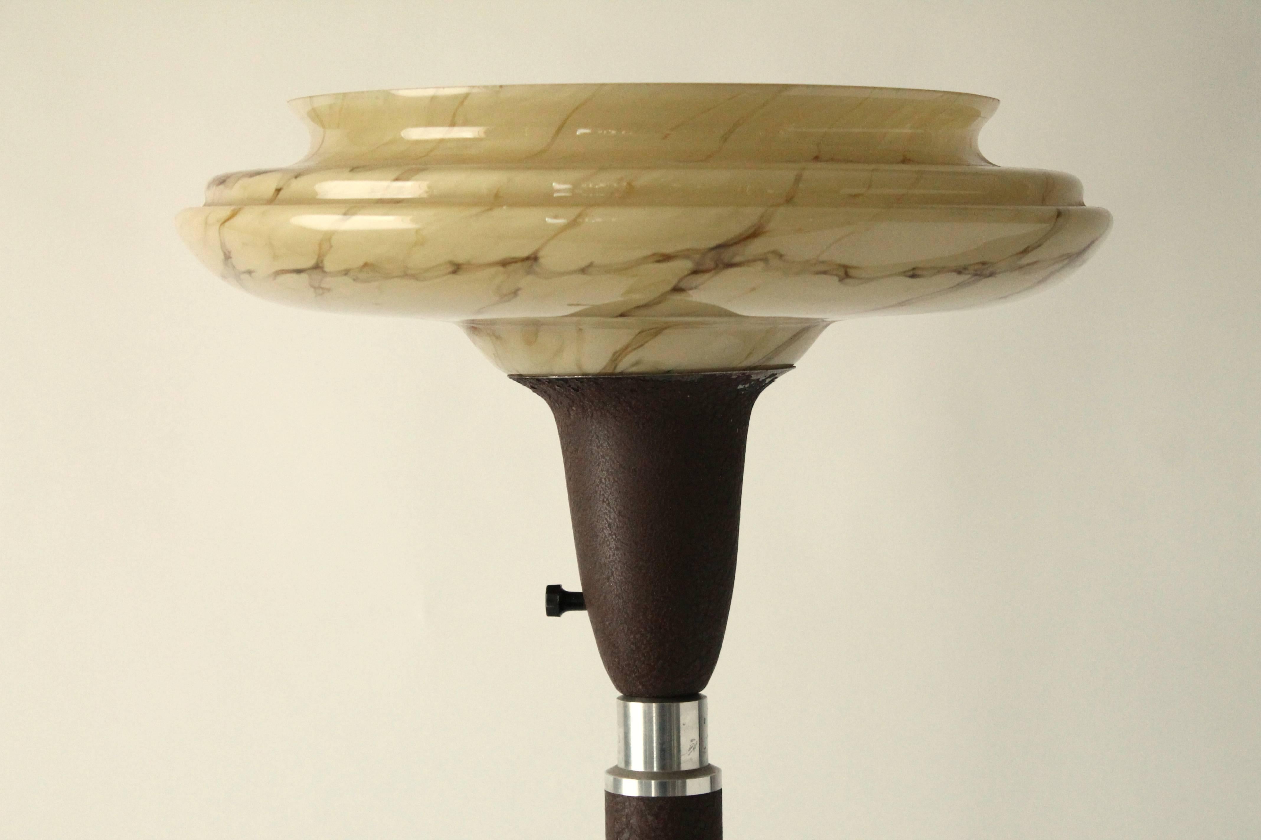 Spun Machine Age Aluminium Floor Lamp, 1930s, USA For Sale