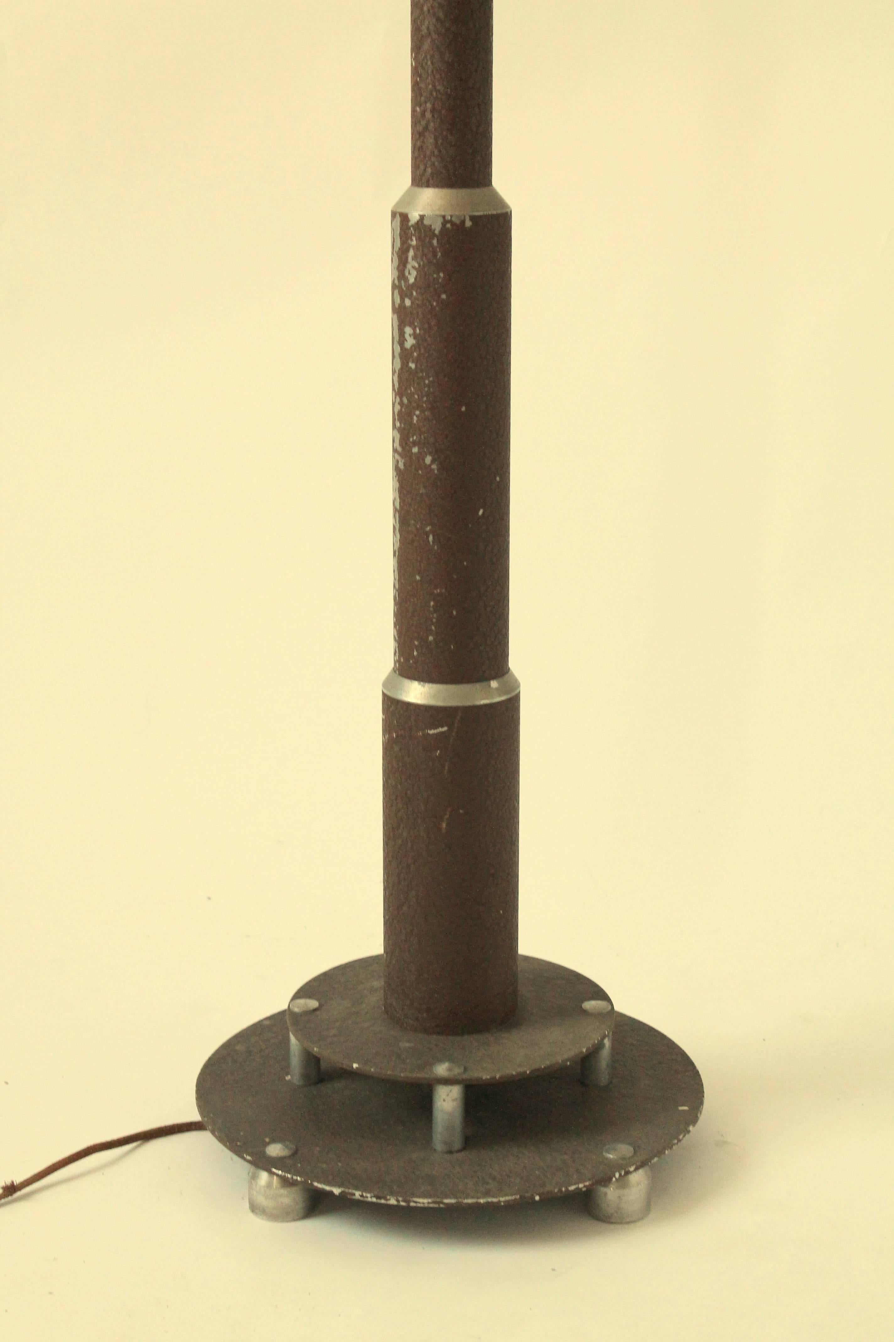 Aluminum Machine Age Aluminium Floor Lamp, 1930s, USA For Sale