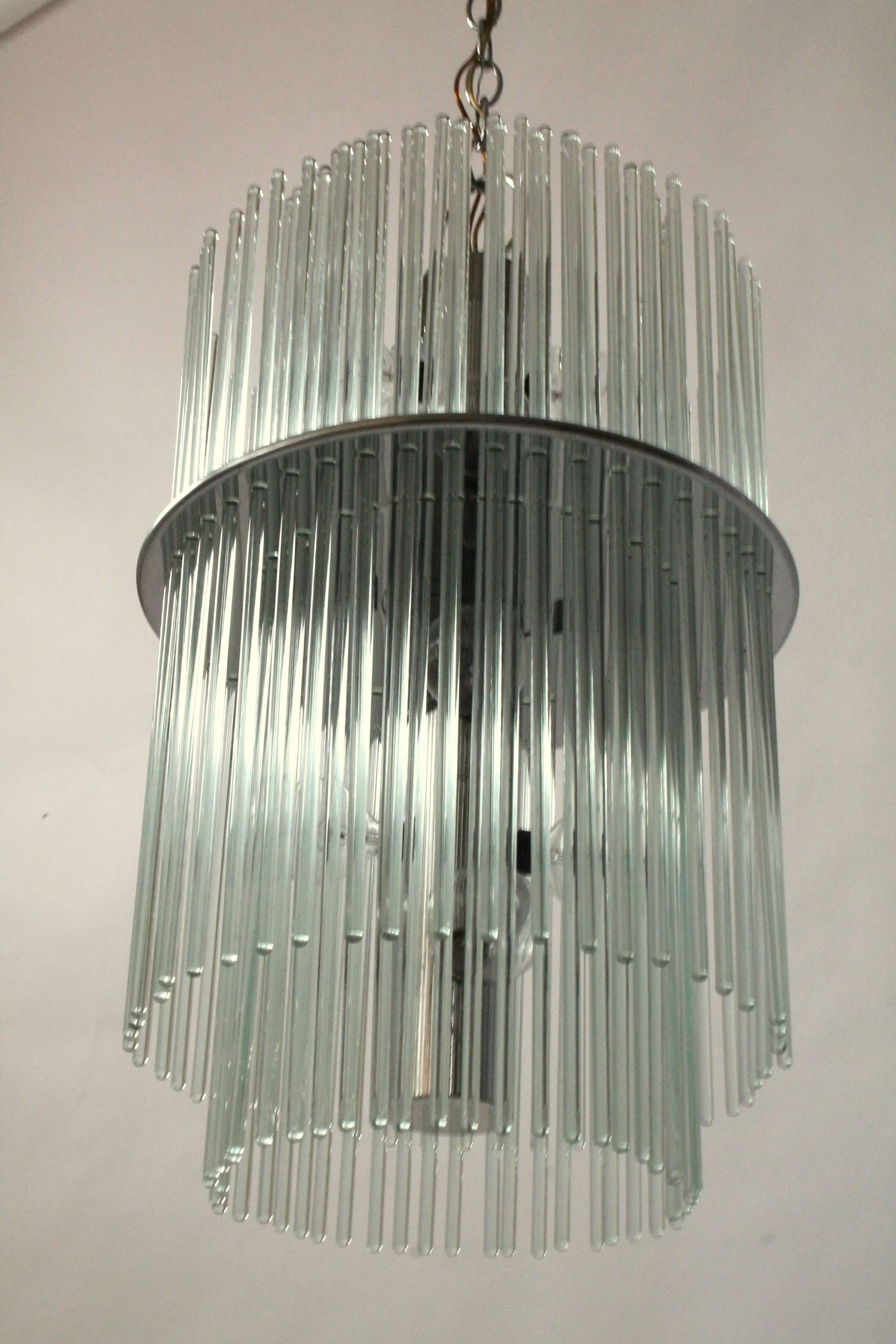 lightolier glass rod chandelier
