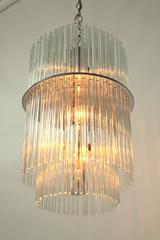 Lightolier Glass Rods  'Radiance'  Ten Lights Chandelier  , 1980s , USA